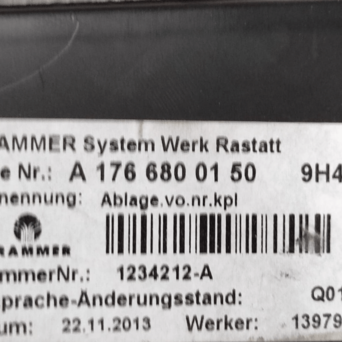 Rivestimento tunnel centrale mercedes classe a w176 cod: a1766800150 (2012 - 2018) - F&P CRASH SRLS - Ricambi Usati