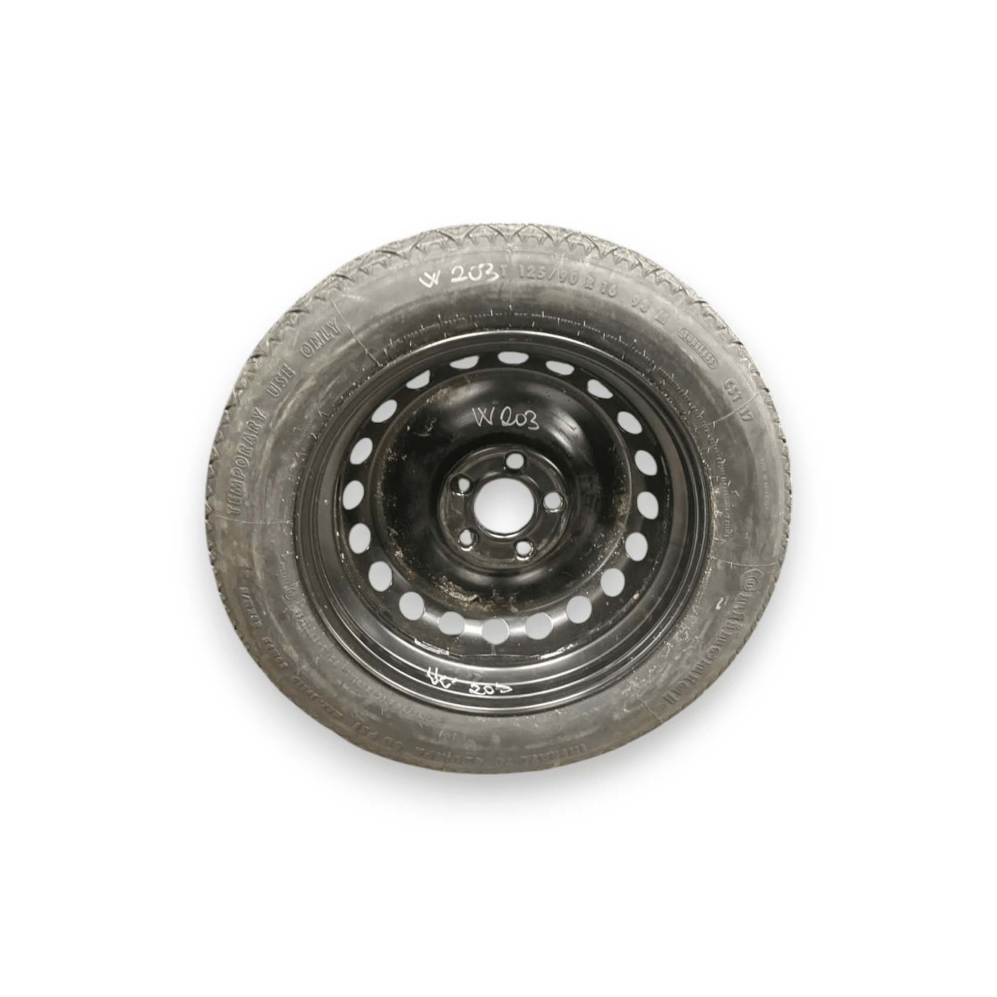 Ruota / Ruotino di Scorta Mercedes - Benz Classe C W203 (2000 al 2007) (125 / 90 R16) - F&P CRASH SRLS - Ricambi Usati