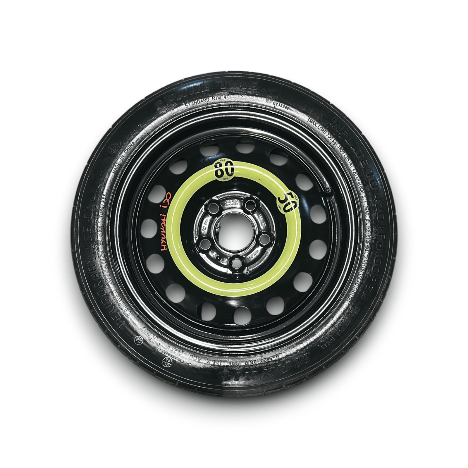 Ruotino Di Scorta Hyundai I30 cod.52910 - A6900 (5 Fori / T125 / 80D16) (2016 > ) - F&P CRASH SRLS - Ricambi Usati