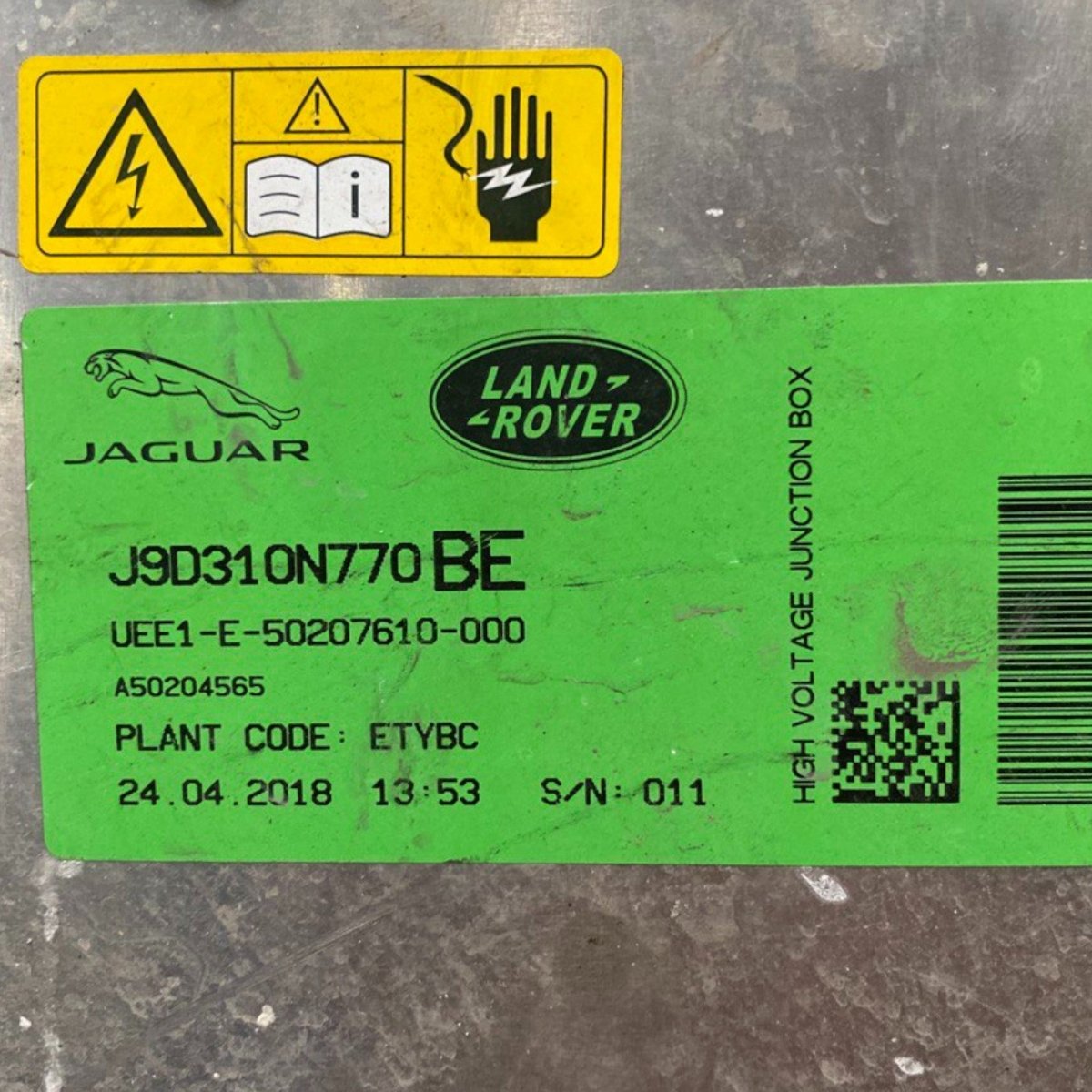 High voltage junction box + wiring jaguar i - pace electric Code: j9d310n770be (2018 - ) - F&P CRASH SRLS - Used Spare Parts