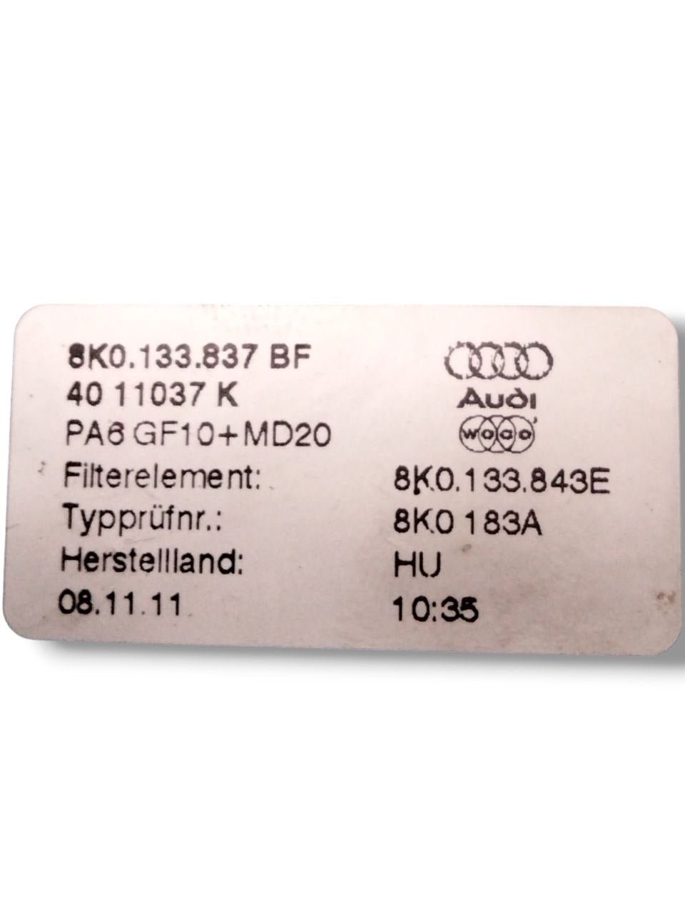 Scatola filtro aria/Box filtro Audi A5 8T 2.0 diesel (2010 - 2017) cod.8K0133835BM - 8K0133837BF - F&P CRASH SRLS - Ricambi Usati