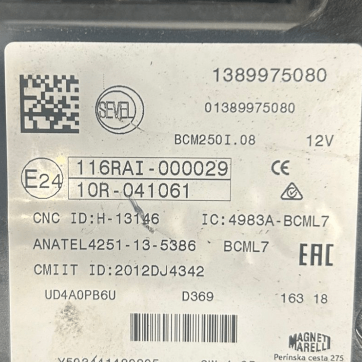 Scatola fusibili fiat ducato 2.3 diesel cod:1389975080 (2014 >) - F&P CRASH SRLS - Ricambi Usati
