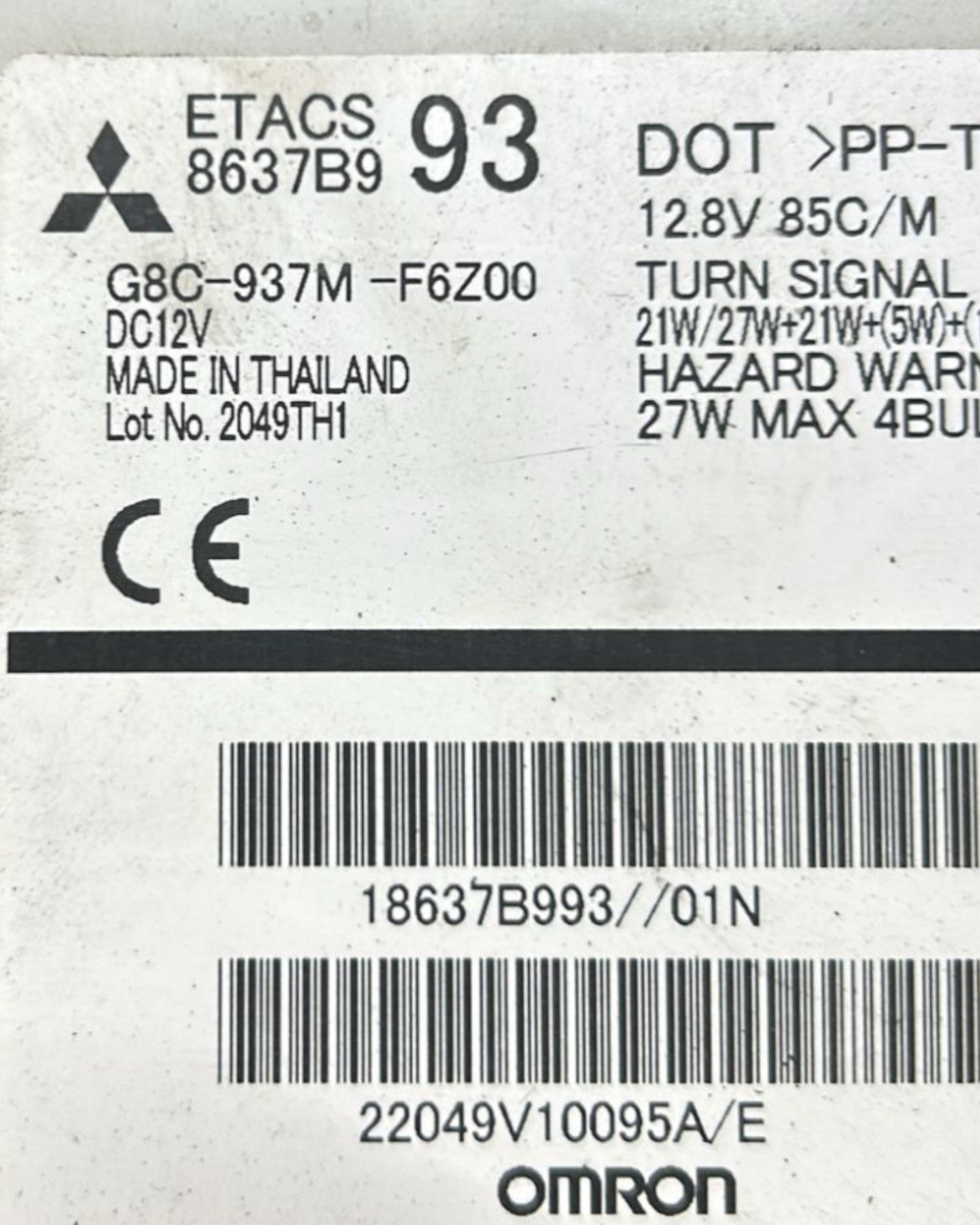 Scatola Fusibili Mitsubishi Space Star 1.0 Benzina cod.G8C - 937M - F6Z00 (2012 > ) - F&P CRASH SRLS - Ricambi Usati