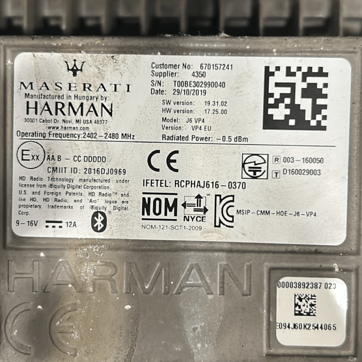Schermo / autoradio maserati ghibli (2013 > 2023) - F&P CRASH SRLS - Ricambi Usati