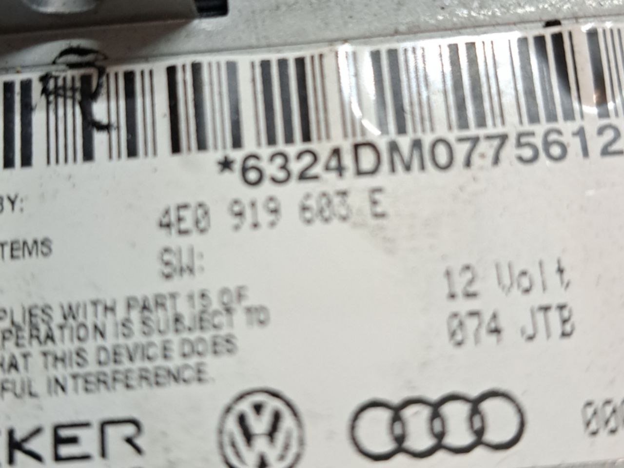 Schermo / display autoradio navigatore Audi A8 4E ( 2003 - 2009 ) COD:4E0919603E - F&P CRASH SRLS - Ricambi Usati