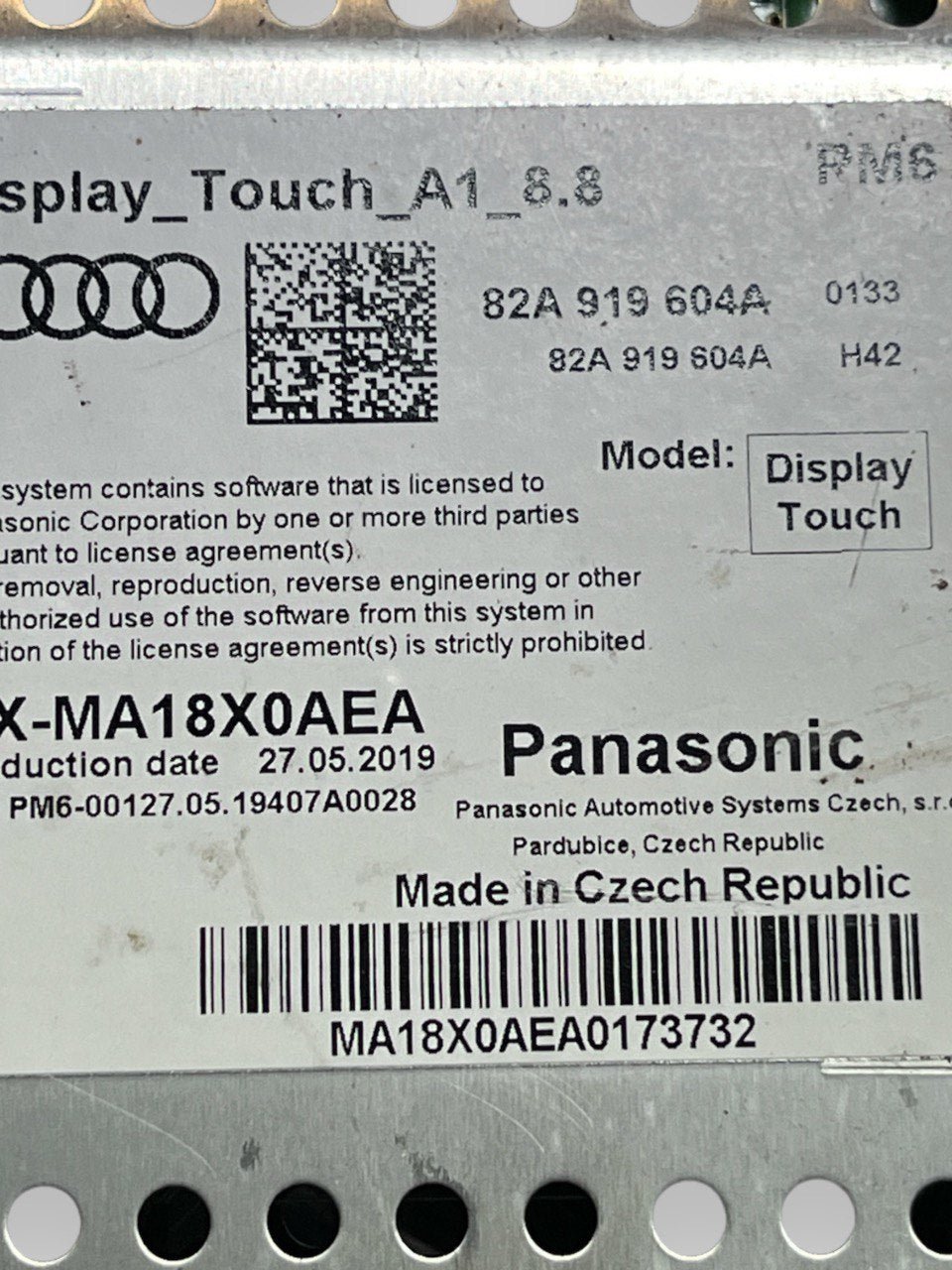 Schermo / Display Multifunzione Audi A1 GB (2018>) cod.82A919604A - F&P CRASH SRLS - Ricambi Usati