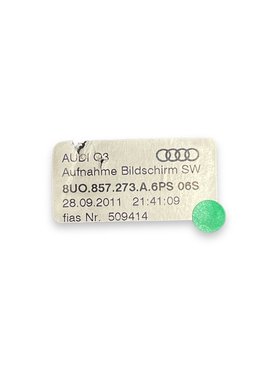 schermo / display multifunzione Audi Q3 (2011 - 2018)cod.8U0857273A - F&P CRASH SRLS - Ricambi Usati