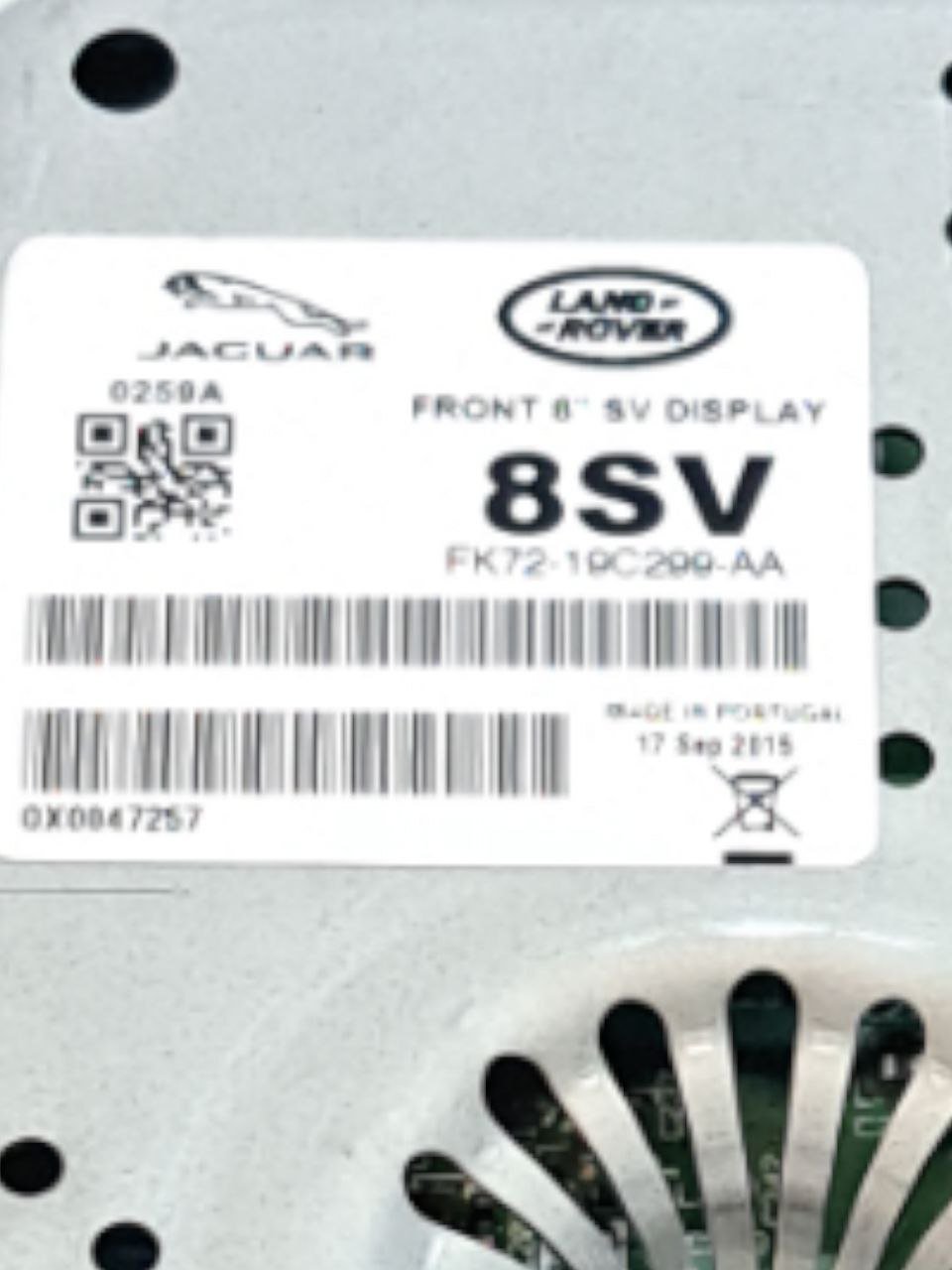 Screen / Multi-Function Display Jaguar XF / XE (2015>) COD:FK72 - 19C299 - AA - F&P CRASH SRLS - Used Parts