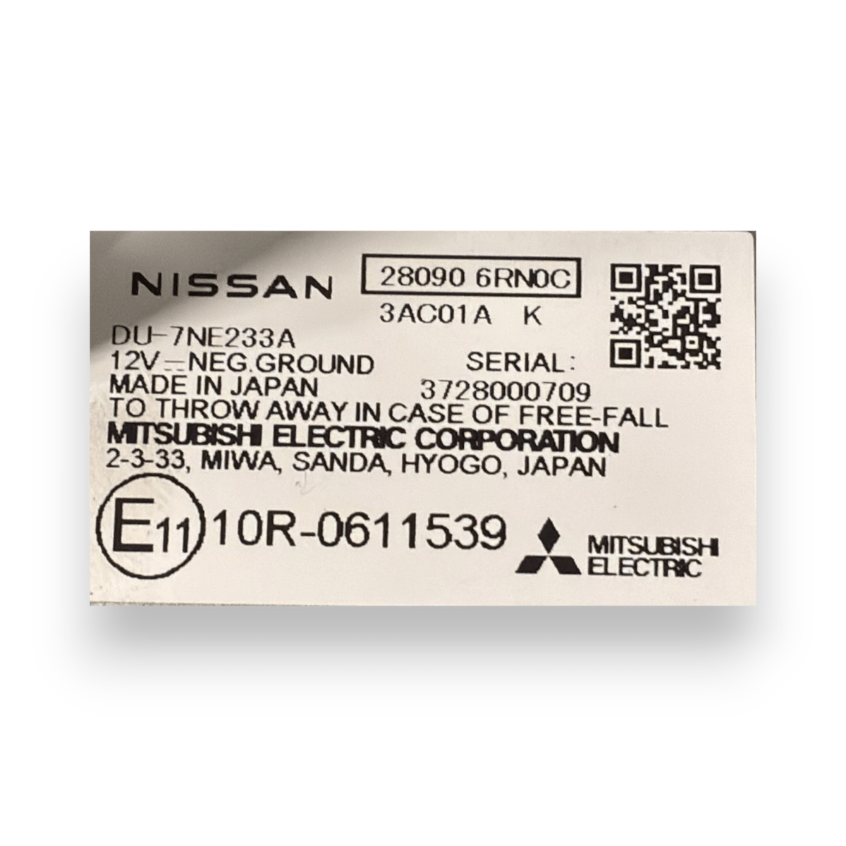 Screen / display nissan qashqai j12 code:280906rn0c (2021 - ) - F&P CRASH SRL - Used Parts