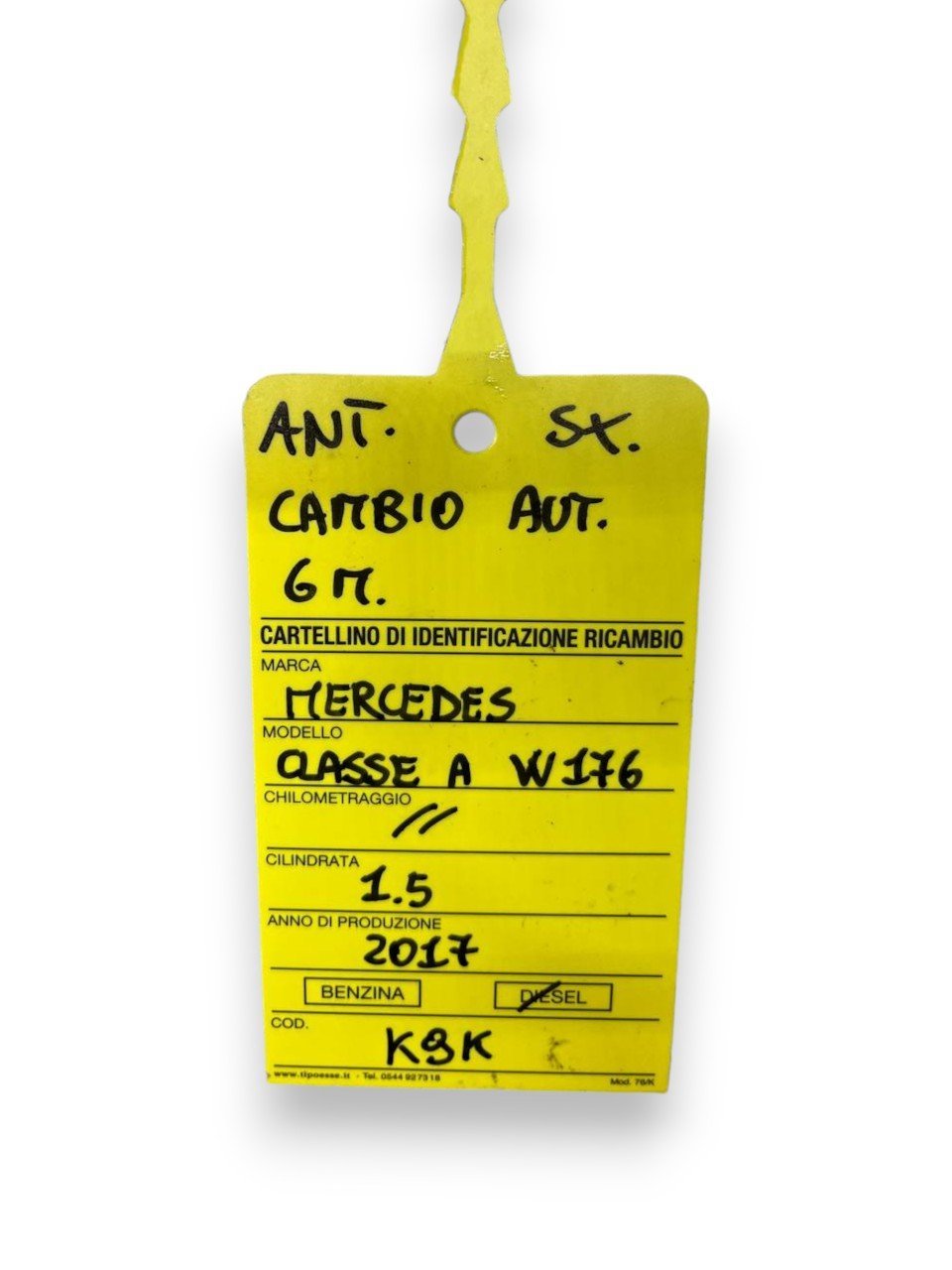 Semiasse / Albero Motore / Trasmissione anteriore sinistro (sx) Mercedes - Benz Classe A W176 1.5 Diesel (2012 - 2018) Cambio Automatico 6 Marce - F&P CRASH SRLS - Ricambi Usati