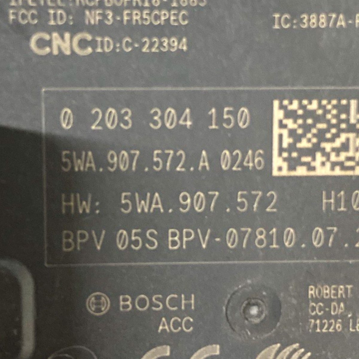 Sensore / centralina radar anteriore volkswagen golf viii Cod: 5wa907572 (2019 - ) - F&P CRASH SRLS - Ricambi Usati
