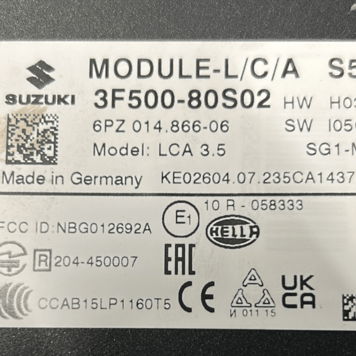 sensore radar suzuki swift cod:3f500 - 80s02 (2017 > 2023) - F&P CRASH SRL - Ricambi Usati