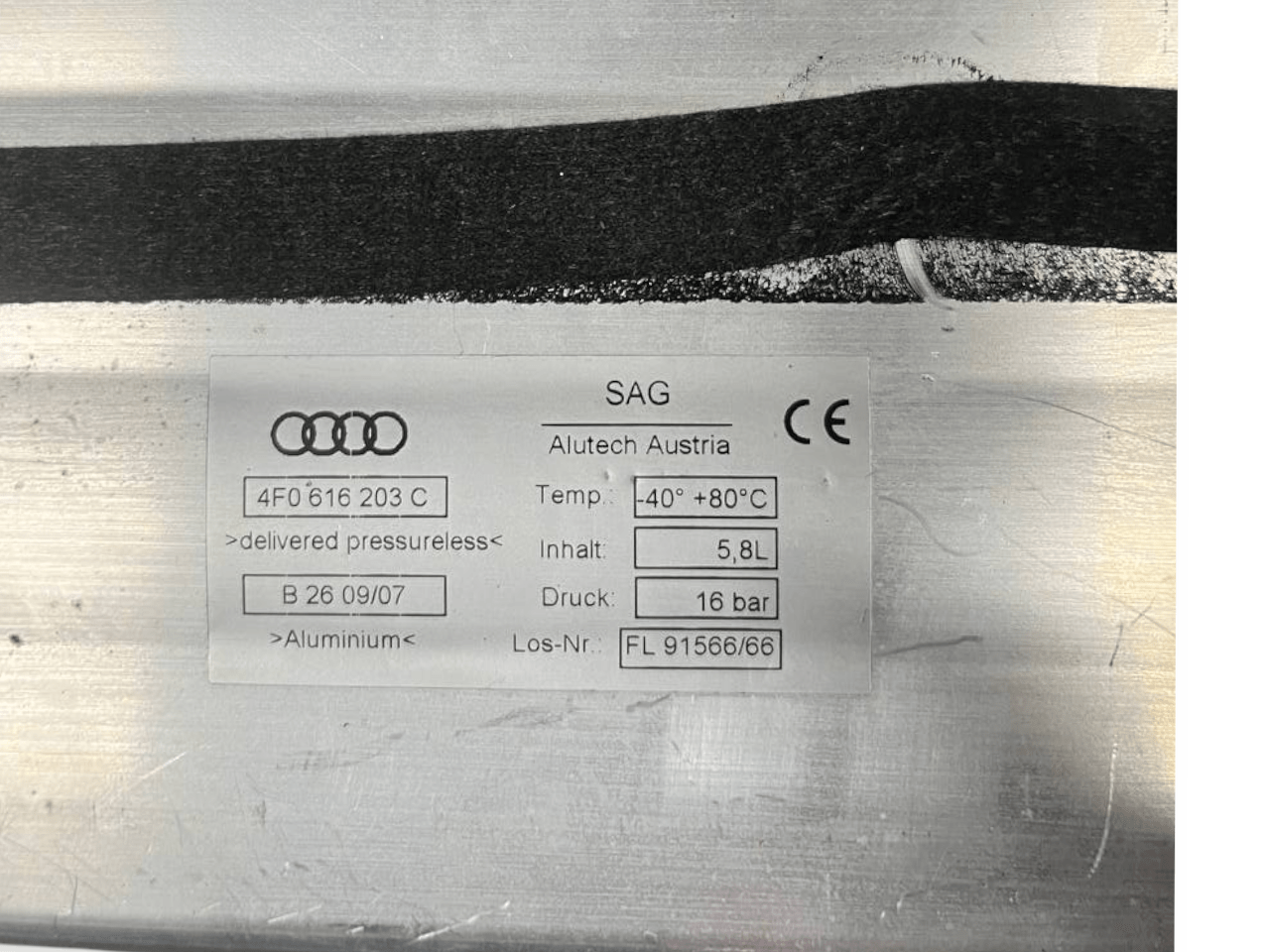 Serbatoio Pressione Sospensione Audi A6 4F Allroad (2004 al 2011) cod: 4F0616203C - F&P CRASH SRLS - Ricambi Usati