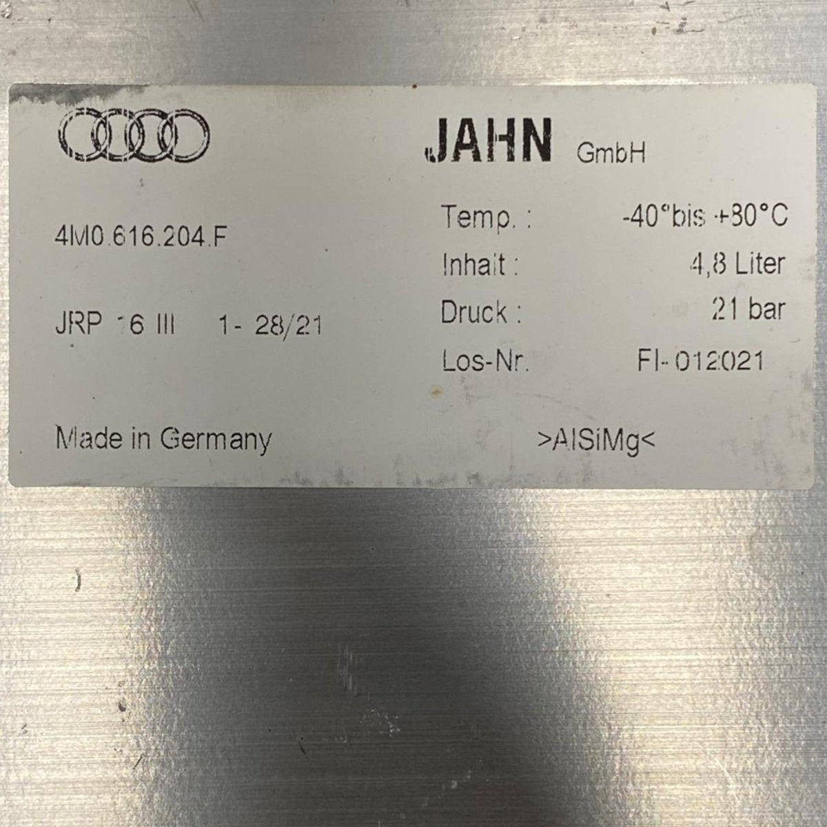 Suspension tank audi q8 3.0 hybrid / diesel (2018 - 2023) Code: 4m0616204f - F&P CRASH SRLS - Used Parts