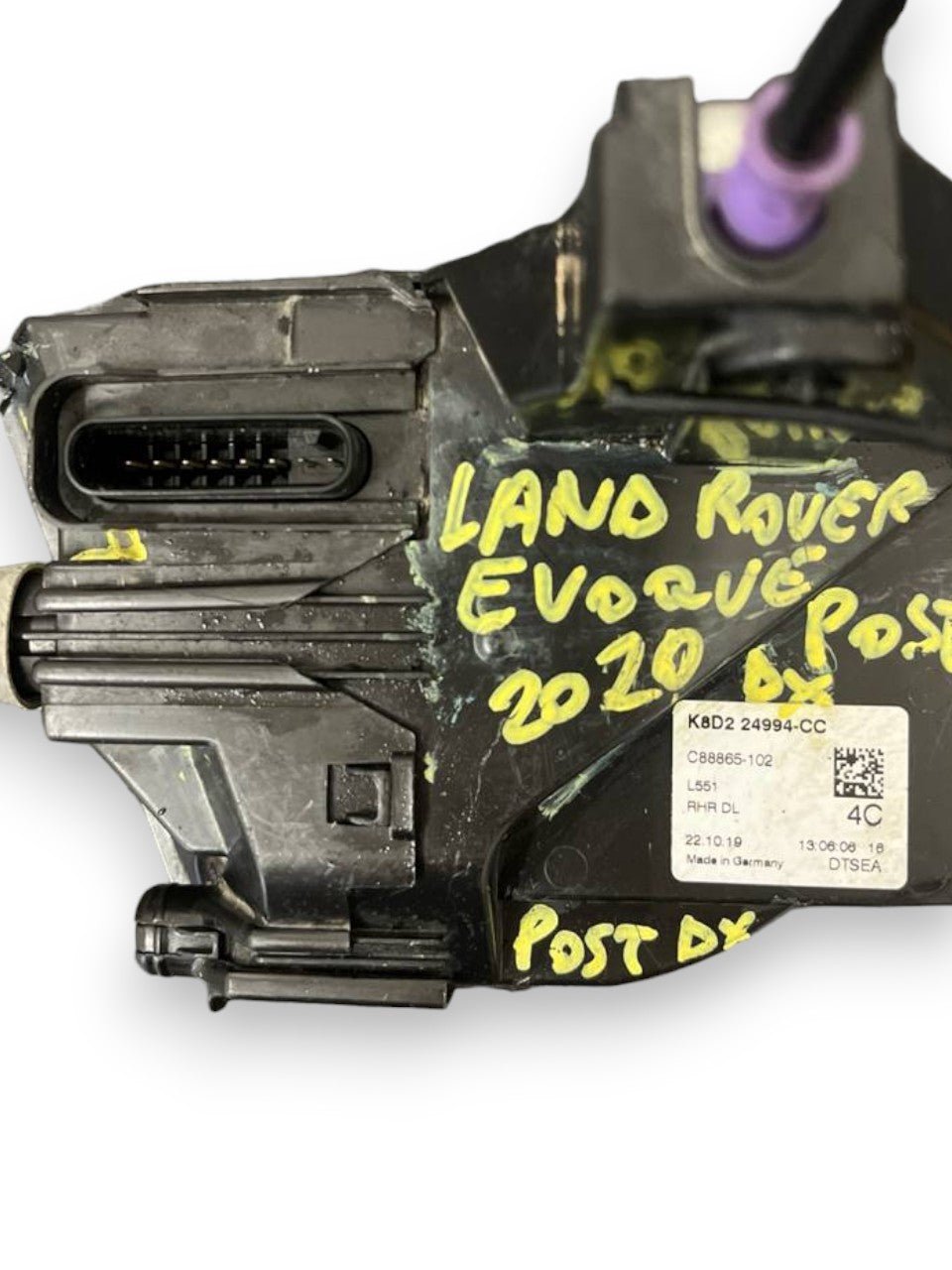 Right rear door lock (dx) Land Rover Evoque L551 (2018>) code: K8D2 - 24994 - CC - F&P CRASH SRLS - Used Parts
