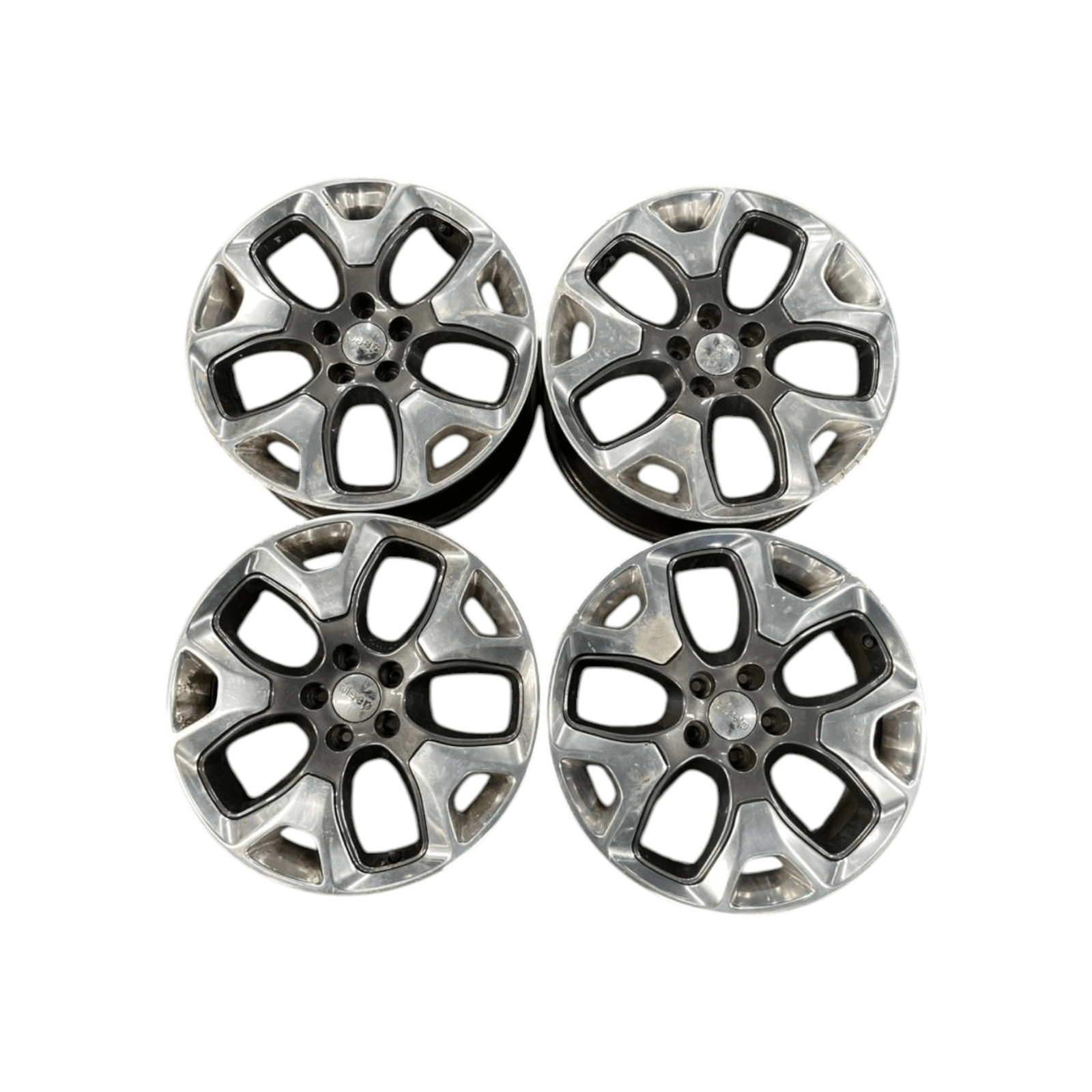 Set 4 cerchi in lega R18 Jeep Renegade / Compass cod.5VC28TRMAA (2016 - >) 225/55R18 - F&P CRASH SRLS - Ricambi Usati