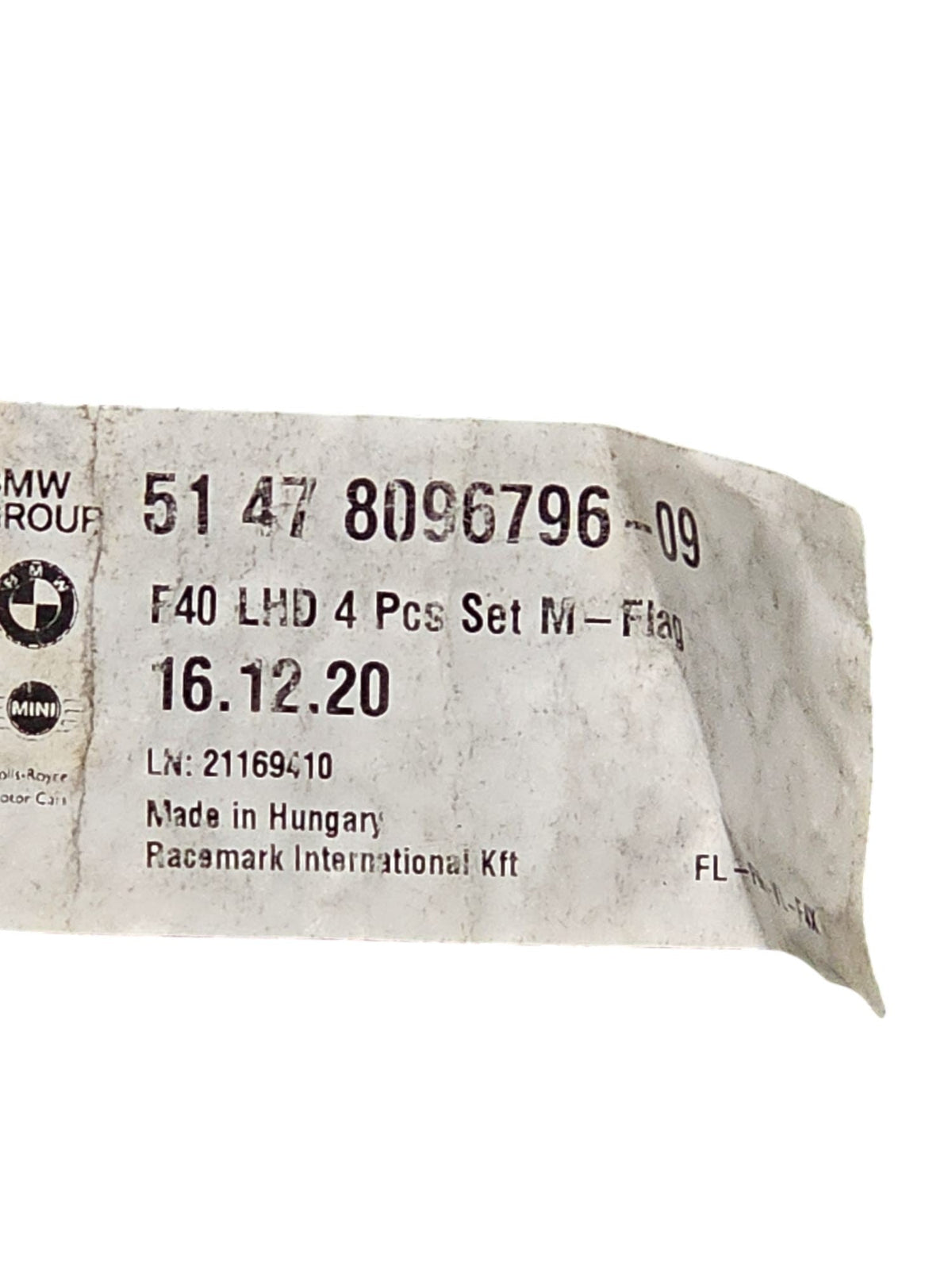 Set 4 Tappetini BMW Serie 1 F40 M Sport Cod:8096796 (2019 - 2024) - F&P CRASH SRLS - Ricambi Usati