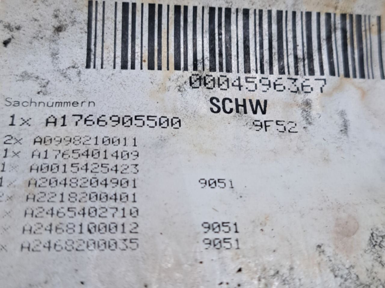 Sottotetto / Cielo Mercedes Benz Classe A W176 (2012 - 2018) COD:A1766905500 - F&P CRASH SRLS - Ricambi Usati