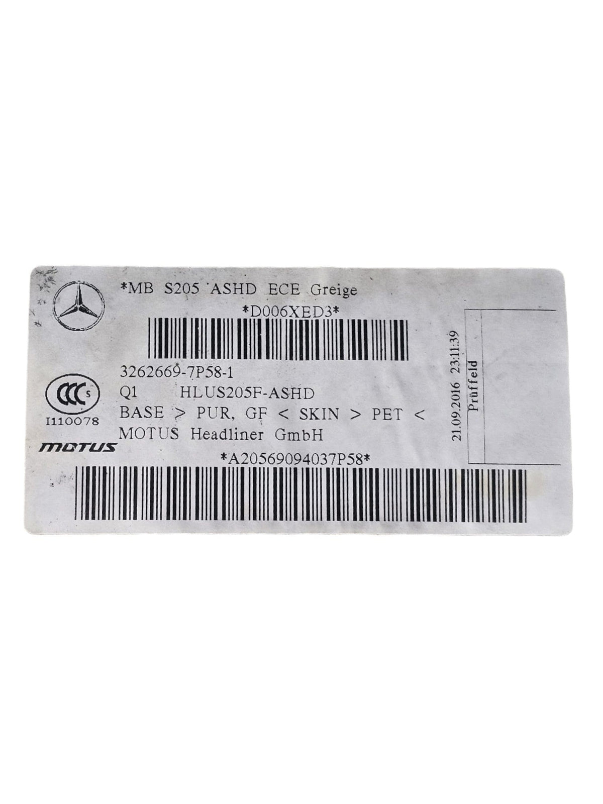 Sottotetto / Cielo Mercedes Classe C W205 SW Cod:A2056909403 (2014 - 2021) - F&P CRASH SRLS - Ricambi Usati