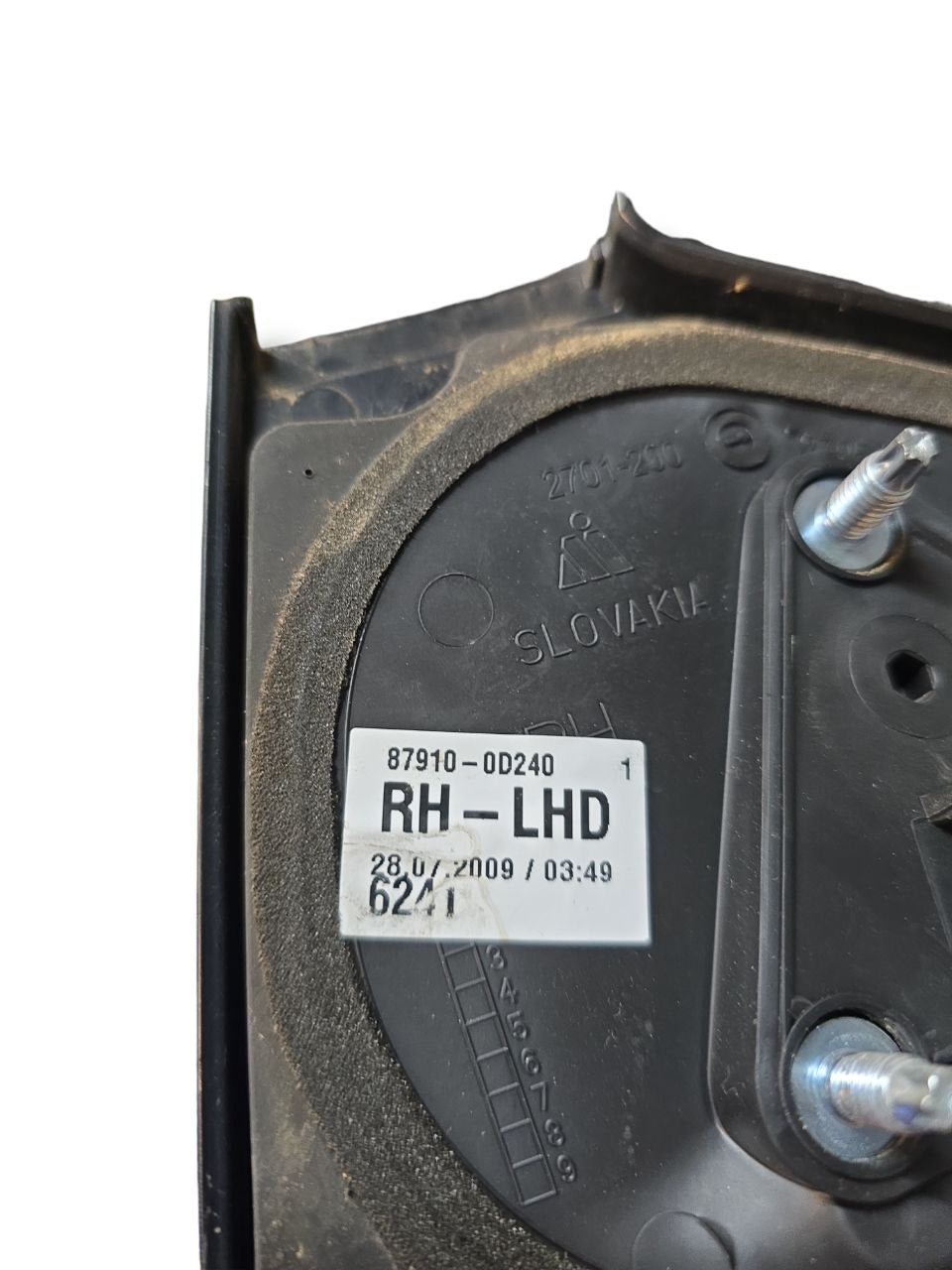 Right External Rearview Mirror Toyota Yaris (2005 - 2011) Code: 87910 - 0D240 - F&P CRASH SRLS - Used Parts