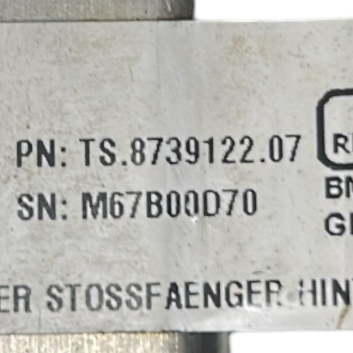 Bracket / Rear Bumper Cross Member BMW Series 2 (U06) cod.8739122 (2021 > ) Reinforcement Bar - F&P CRASH SRLS - Used Parts