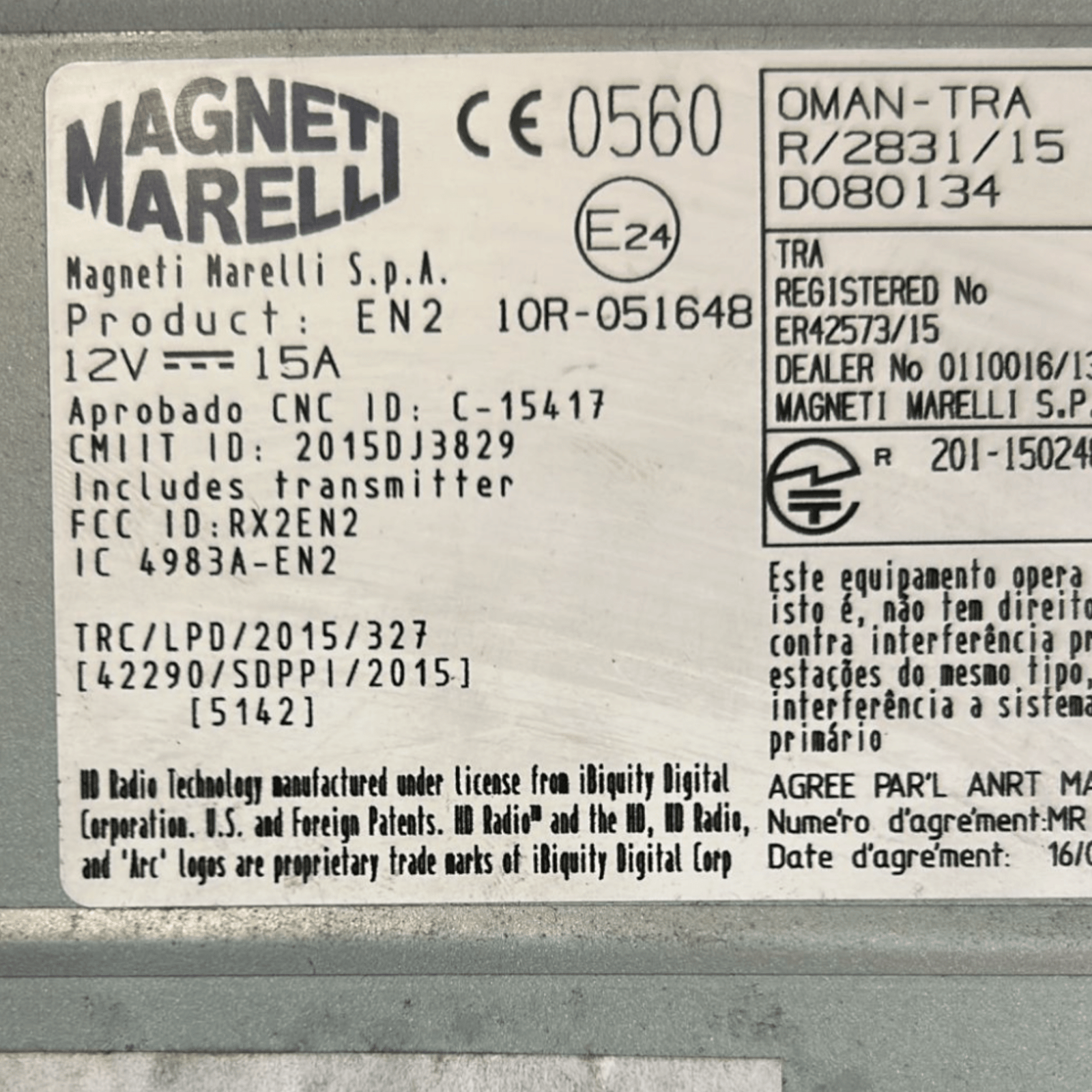 Stereo / Autoradio Afa Romeo Giulia (2016 >) cod:10R - 051648 - F&P CRASH SRLS - Ricambi Usati
