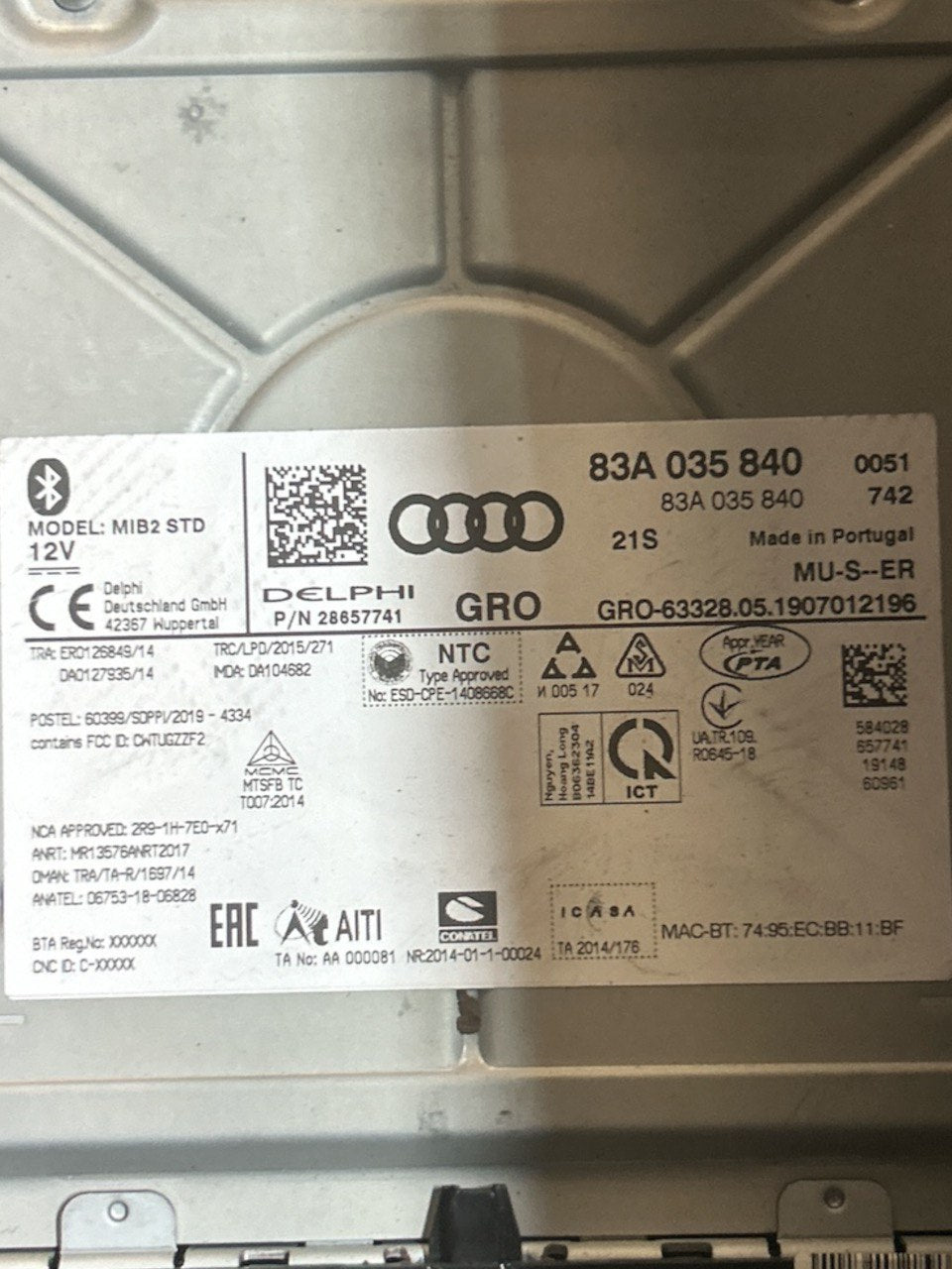 Stereo / Autoradio Audi A1 (GB) (2018 > ) cod.83A035840 - F&P CRASH SRLS - Ricambi Usati