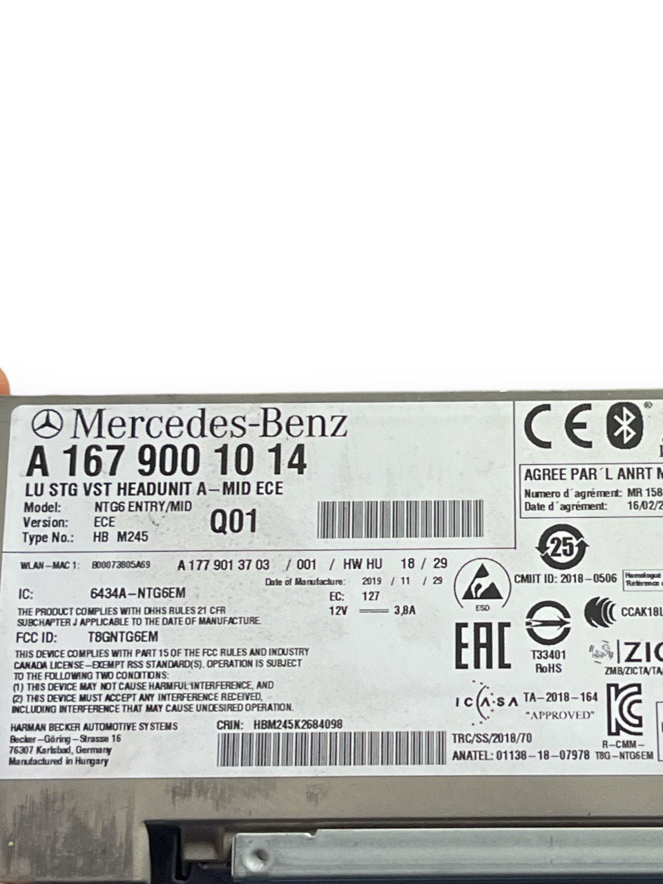 Stereo/ autoradio/ Navigatore Mercedes - Benz classe A W177 (2018>) cod.A1679001014 - F&P CRASH SRLS - Ricambi Usati