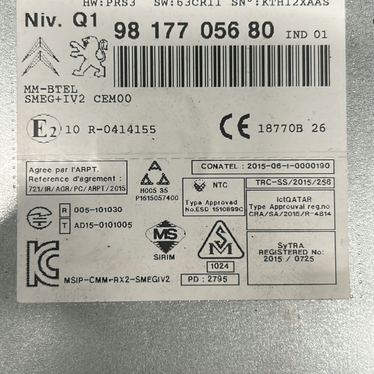 Stereo / autoradio peugeot 208 cod:9817705680 (2012 > 2019) - F&P CRASH SRL - Ricambi Usati