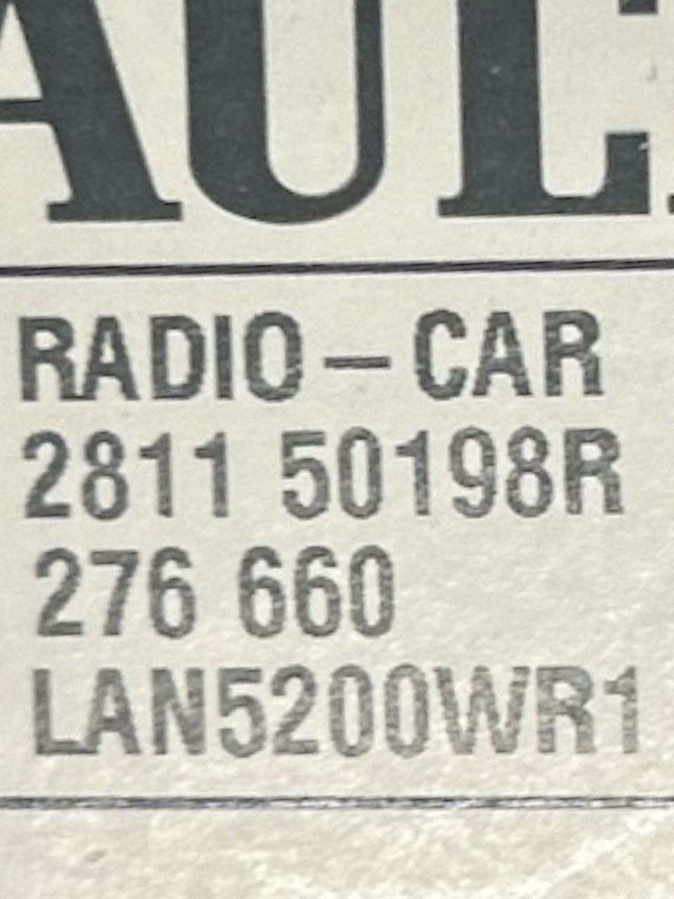 Stereo / Autoradio Renault Captur I (2013 > 2019) cod.281150198R - F&P CRASH SRLS - Ricambi Usati