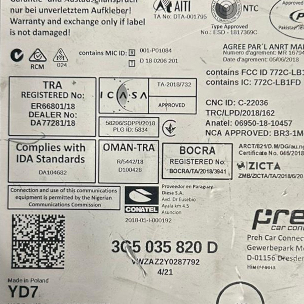 Stereo / autoradio volkswagen tiguan ad cod:3G5035820D (2016 > 2023) - F&P CRASH SRLS - Ricambi Usati