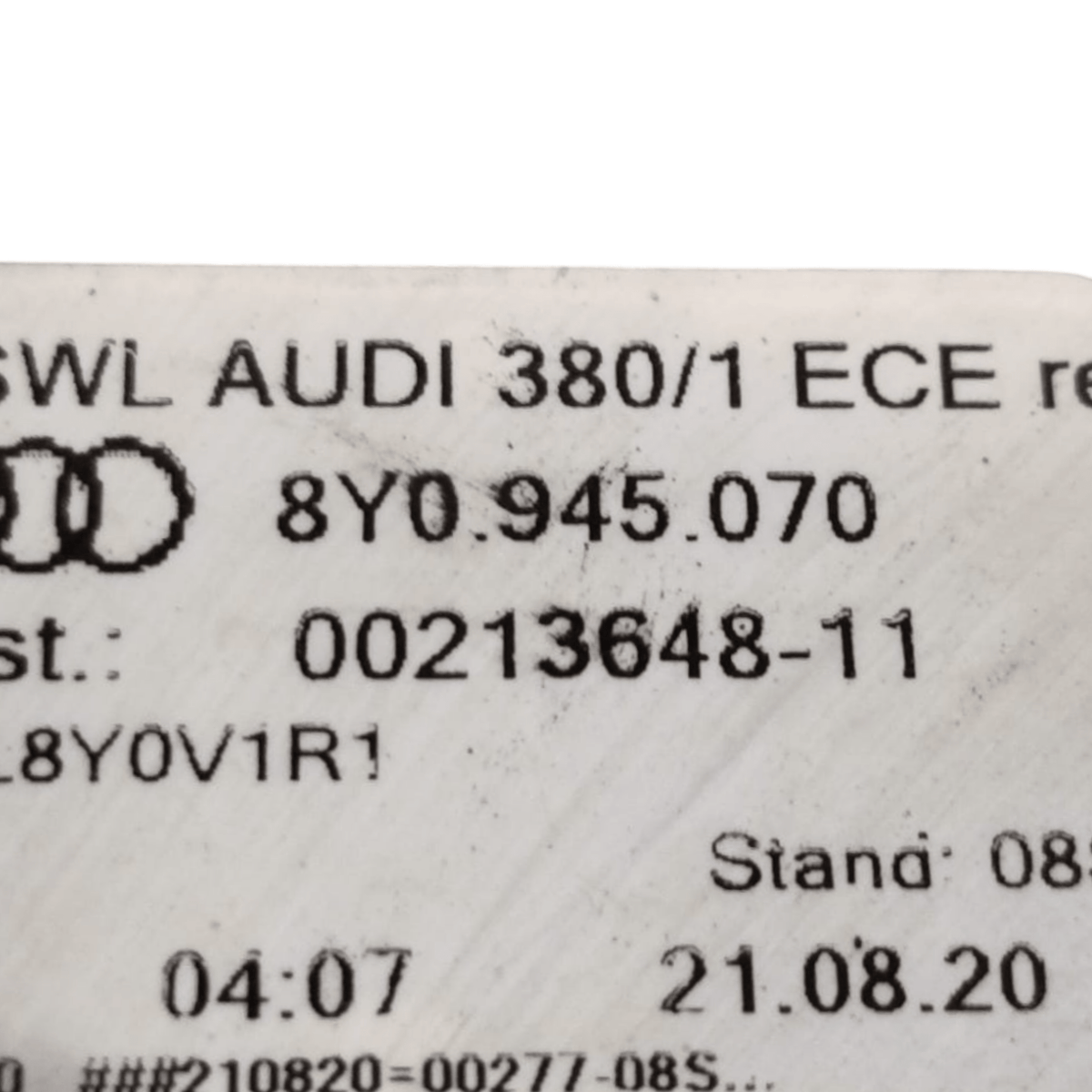 Stop / Fanale Esterno Destro Audi A3 8Y COD: 8Y0945070 (2020 - ) - F&P CRASH SRLS - Ricambi Usati