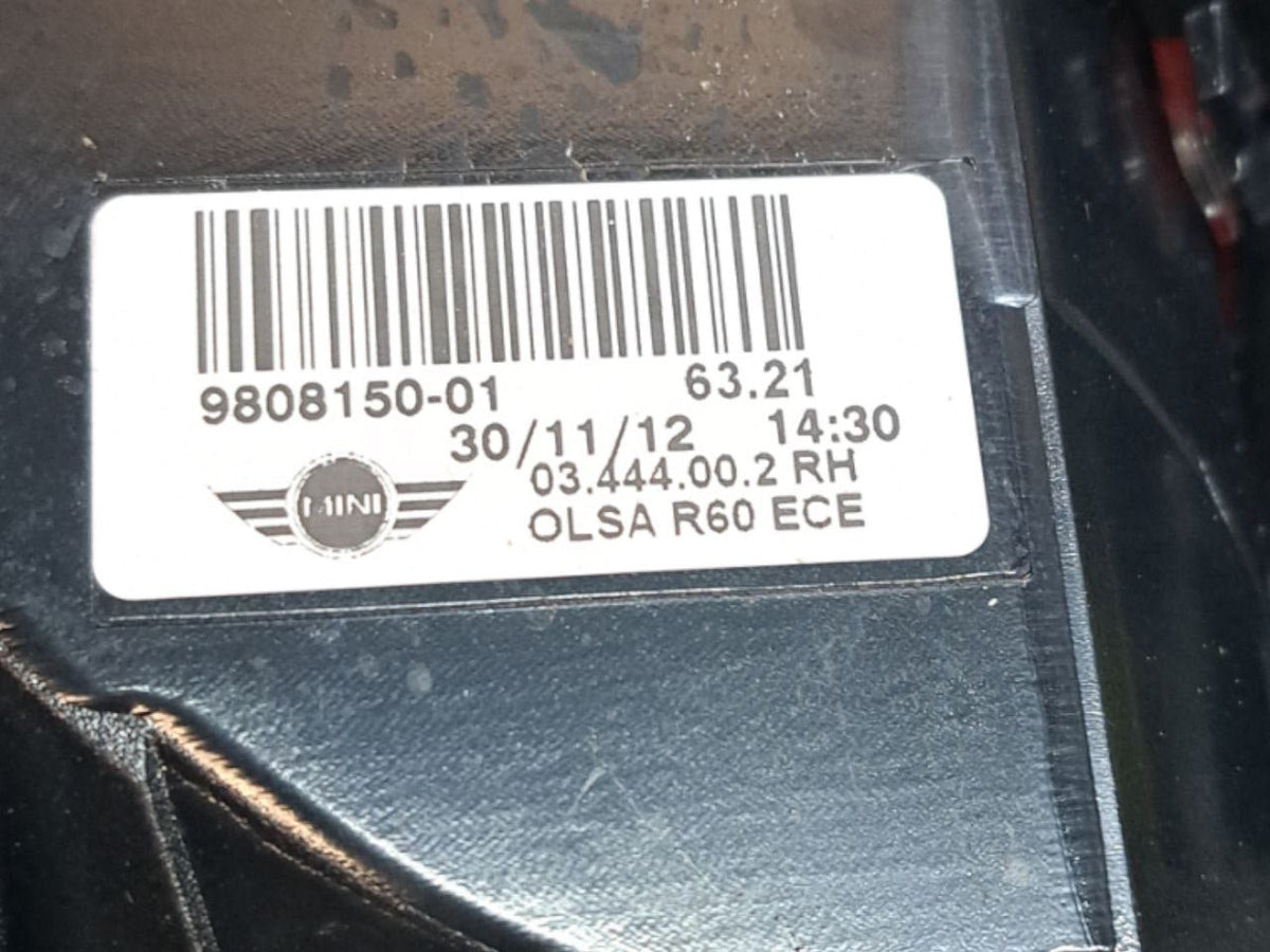 Right Rear Stop Light (Dx) External Halogen Mini Countryman R60 (2012) COD:9808150 - 01 - F&P CRASH SRLS - Used Parts