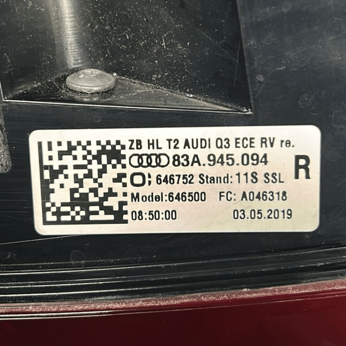 Stop / fanale posteriore interno destro audi q3 f3 (suv) cod:83a945093 (2018 >) - F&P CRASH SRL - Ricambi Usati