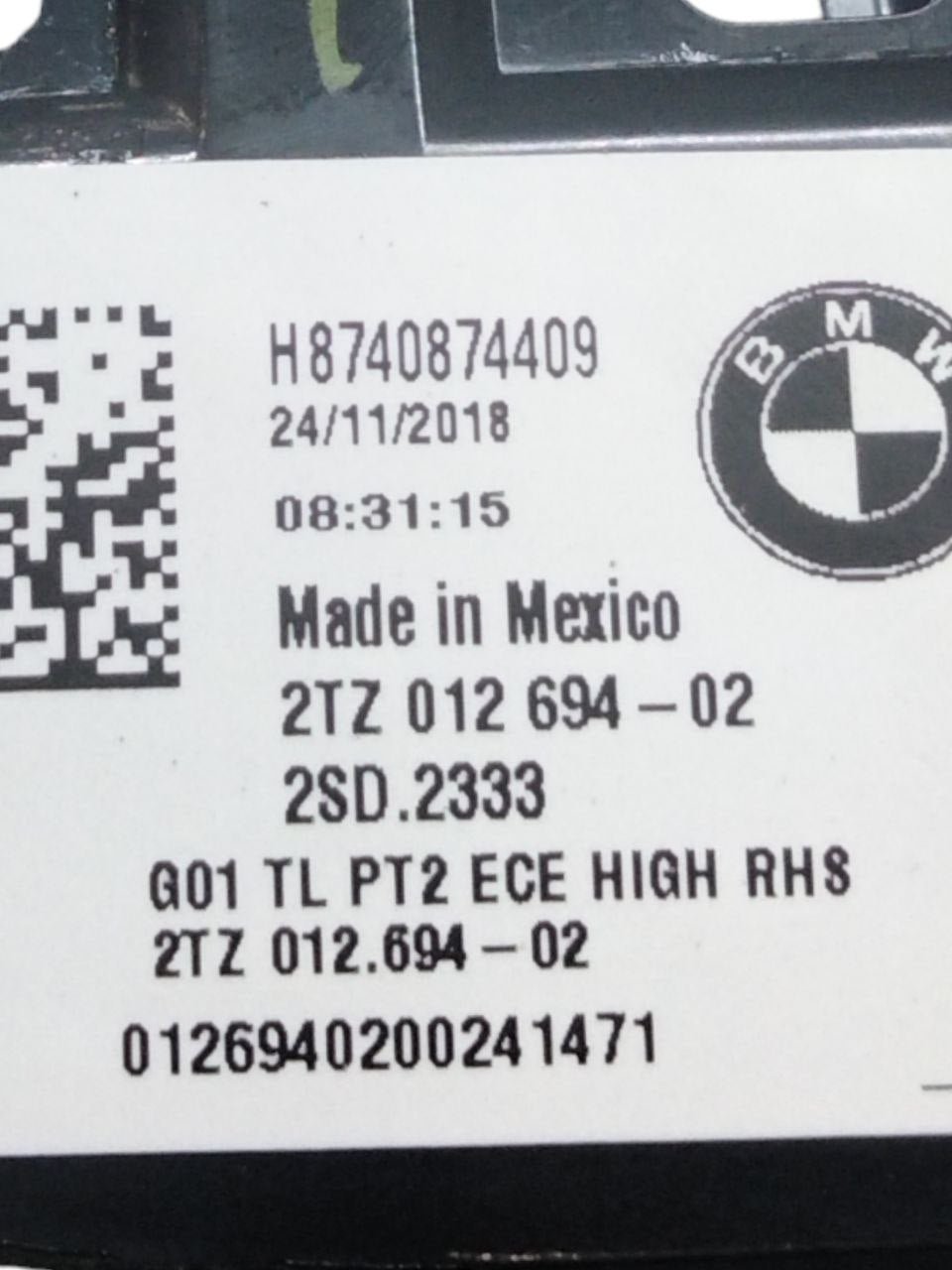 Stop / Right rear light inside dx LED BMW X3 G01 (2018>) cod.H8740874409 - F&P CRASH SRLS - Used Parts