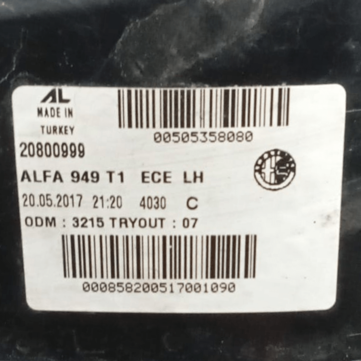 Stop / fanale posteriore sinistro alfa romeo stelvio cod . 20800999 (2016 >) - F&P CRASH SRL - Ricambi Usati