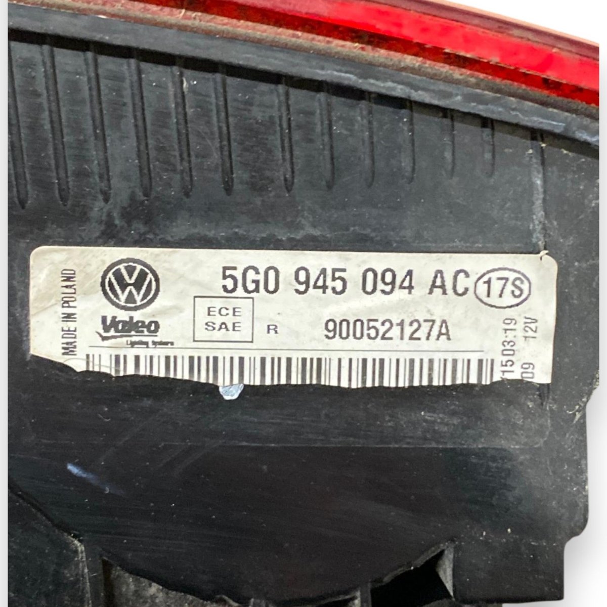 Stop /&nbsp; halogen rear light inner right (dx) Volkswagen Golf VII (2012 - 2019) Code: 5G0945094AC - F&P CRASH SRLS - Used Parts