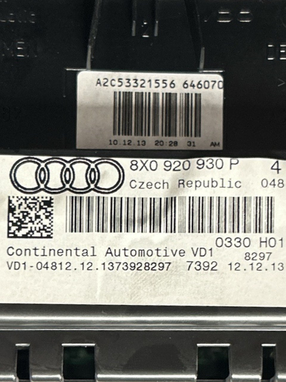 Tachimetro / Contachilometri Audi A1 (8X) 1.6 Diesel (2010 > 2017) cod.8X0920930P - F&P CRASH SRLS - Ricambi Usati