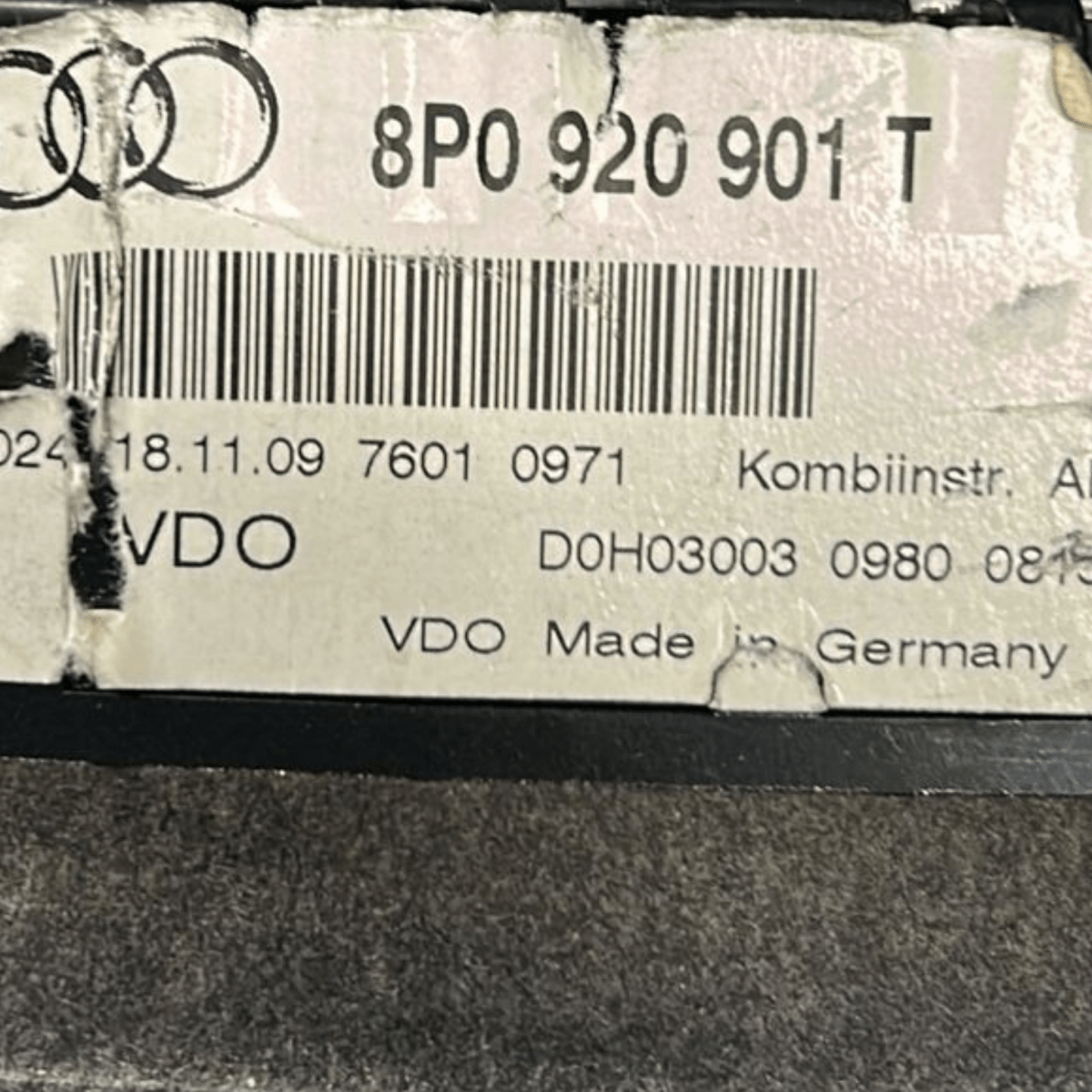 Tachimetro / contachilometri audi a3 8p 1.6 diesel cod:8p0920901t (2008 > 2012) - F&P CRASH SRL - Ricambi Usati