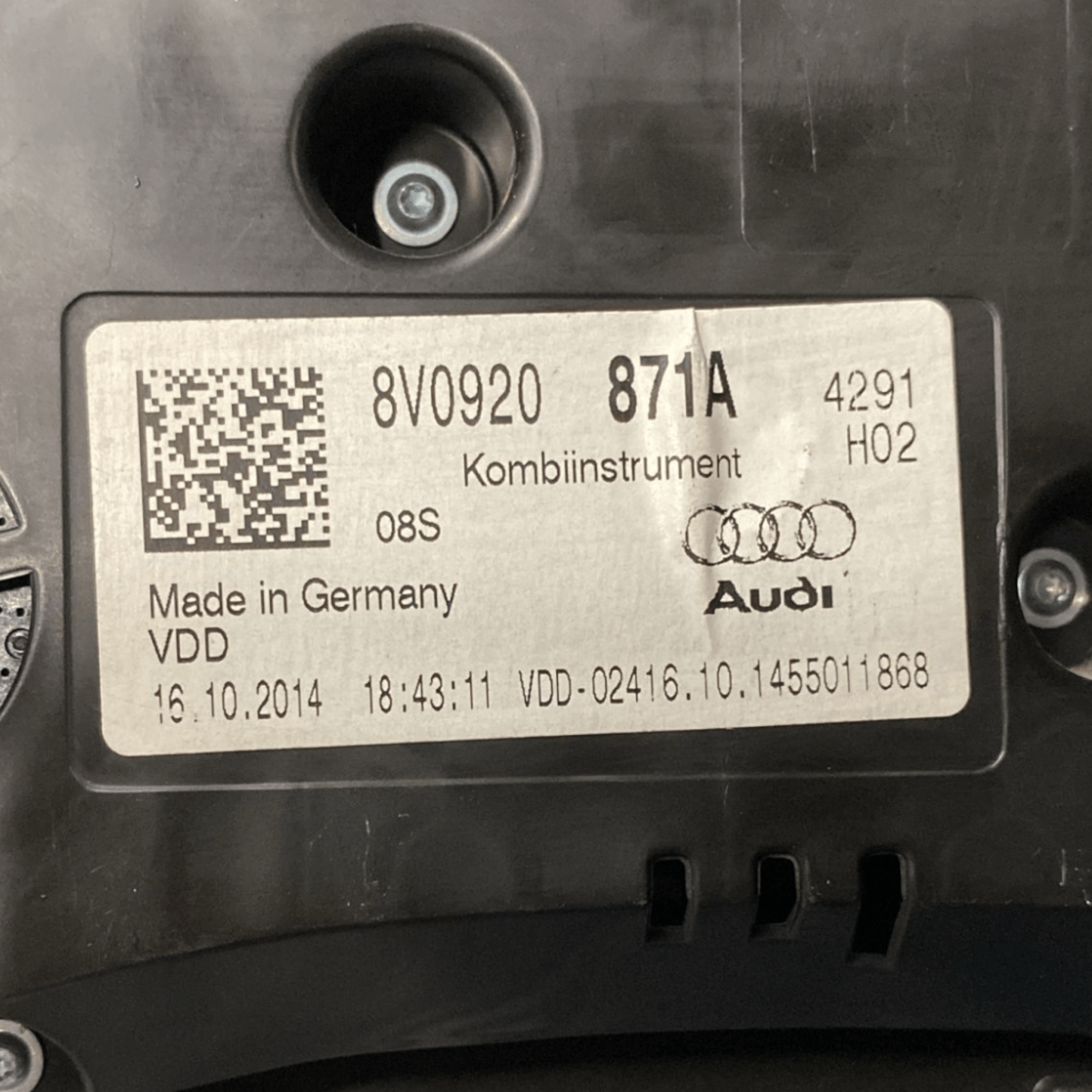 Tachimetro / Contachilometri Audi A3 (8V) 1.6 Diesel cod:8v0920871a (2012 - 2020) - F&P CRASH SRLS - Ricambi Usati