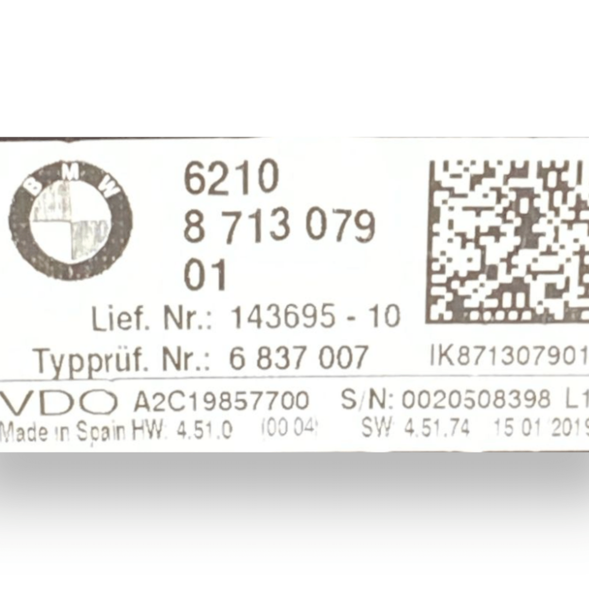 tachimetro / contachilometri bmw x1 f48 cod:8713079 (2015 - 2022) - F&P CRASH SRLS - Ricambi Usati