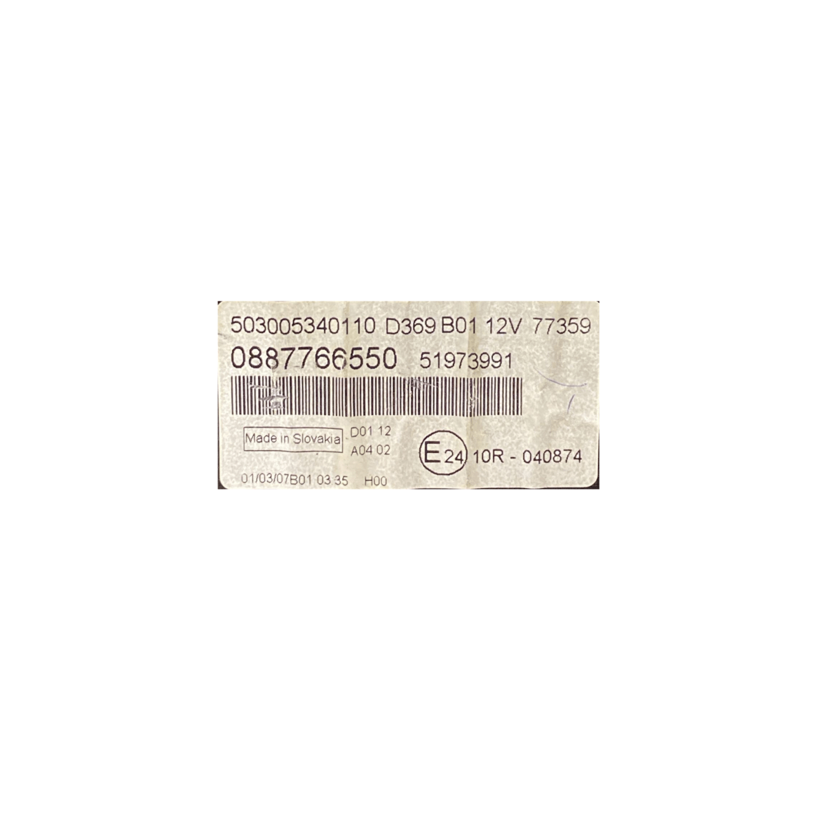 Tachimetro / contachilometri fiat panda 312 0.9 benzina cod:0887766550 (2012 - ) - F&P CRASH SRLS - Ricambi Usati