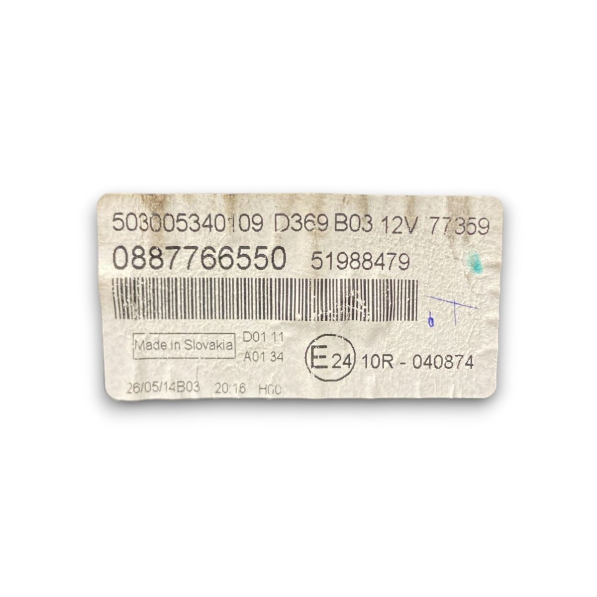 Tachimetro / contachilometri fiat panda 319 cod . 0887766550 1.2 benzina (2012 >) - F&P CRASH SRL - Ricambi Usati
