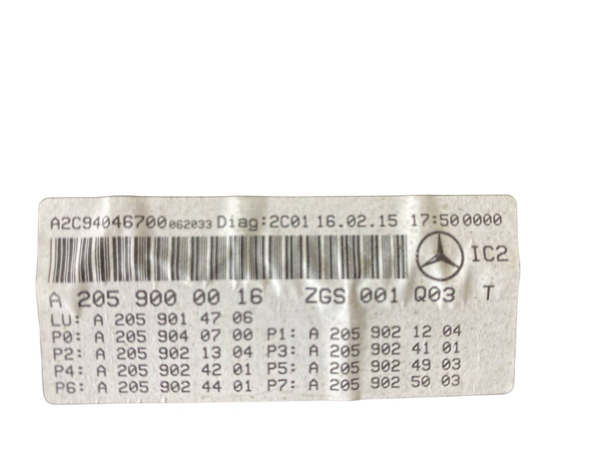 Speedometer odometer Mercedes Class C (w205 - 2017) code:a2059000016 - F&P CRASH SRLS - Used Parts