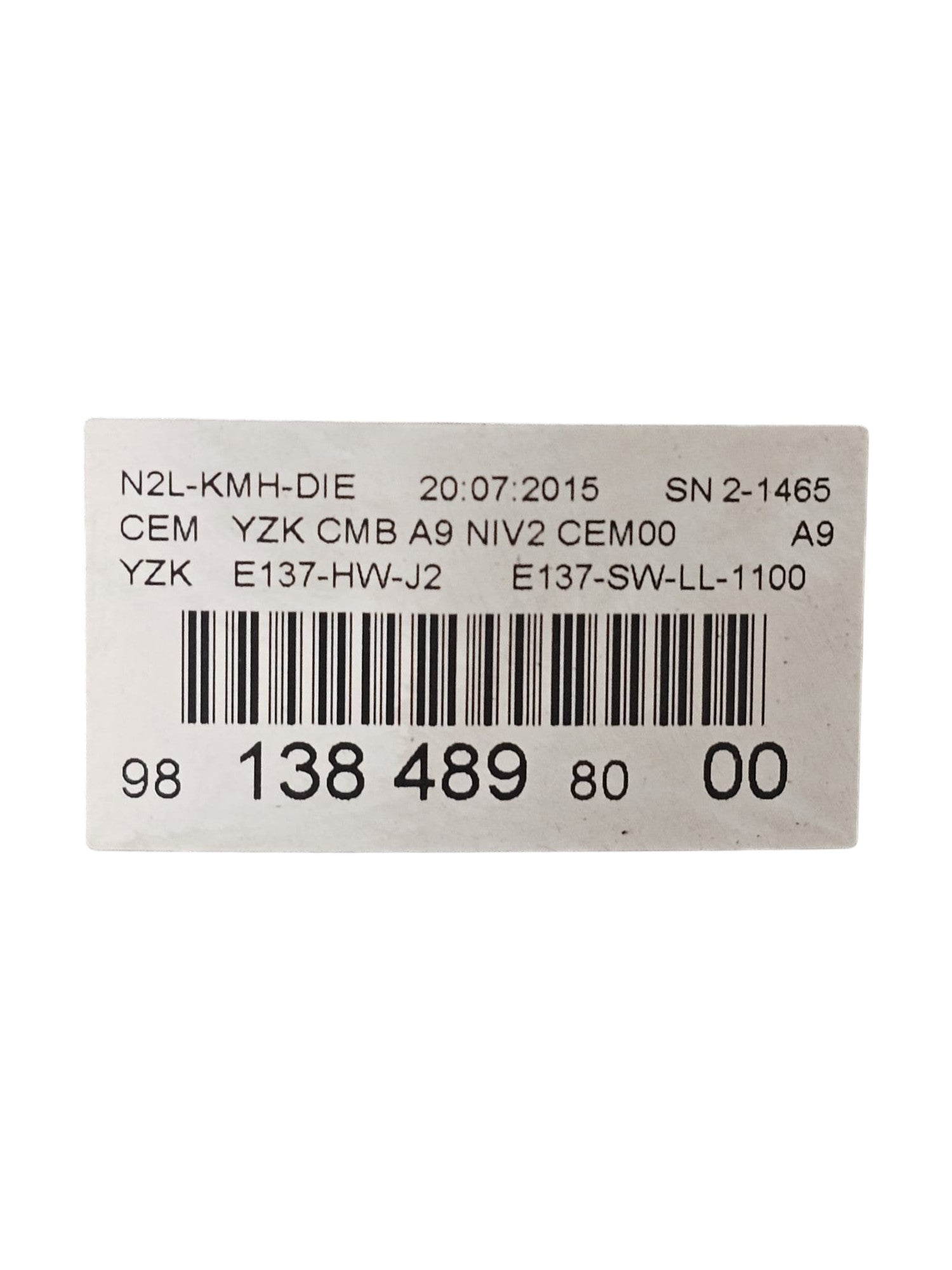 Speedometer / Odometer Peugeot 208 I 1.6 Diesel Code:981384898000 (2012 - 2019) - F&P CRASH SRLS - Used Parts