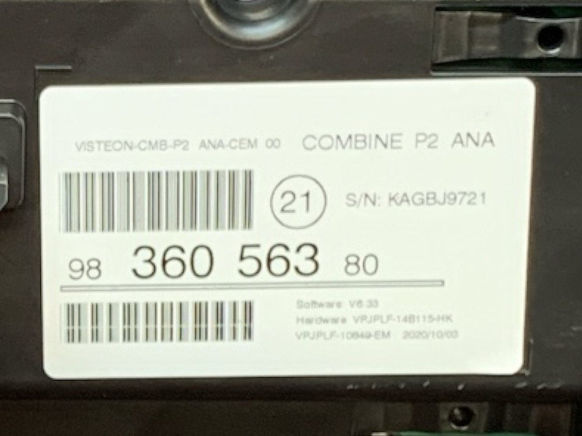 Speedometer / Odometer / Instrument Panel Peugeot 208 1.2 Petrol (2021) cod.9836056380 - F&P CRASH SRLS - Used Parts