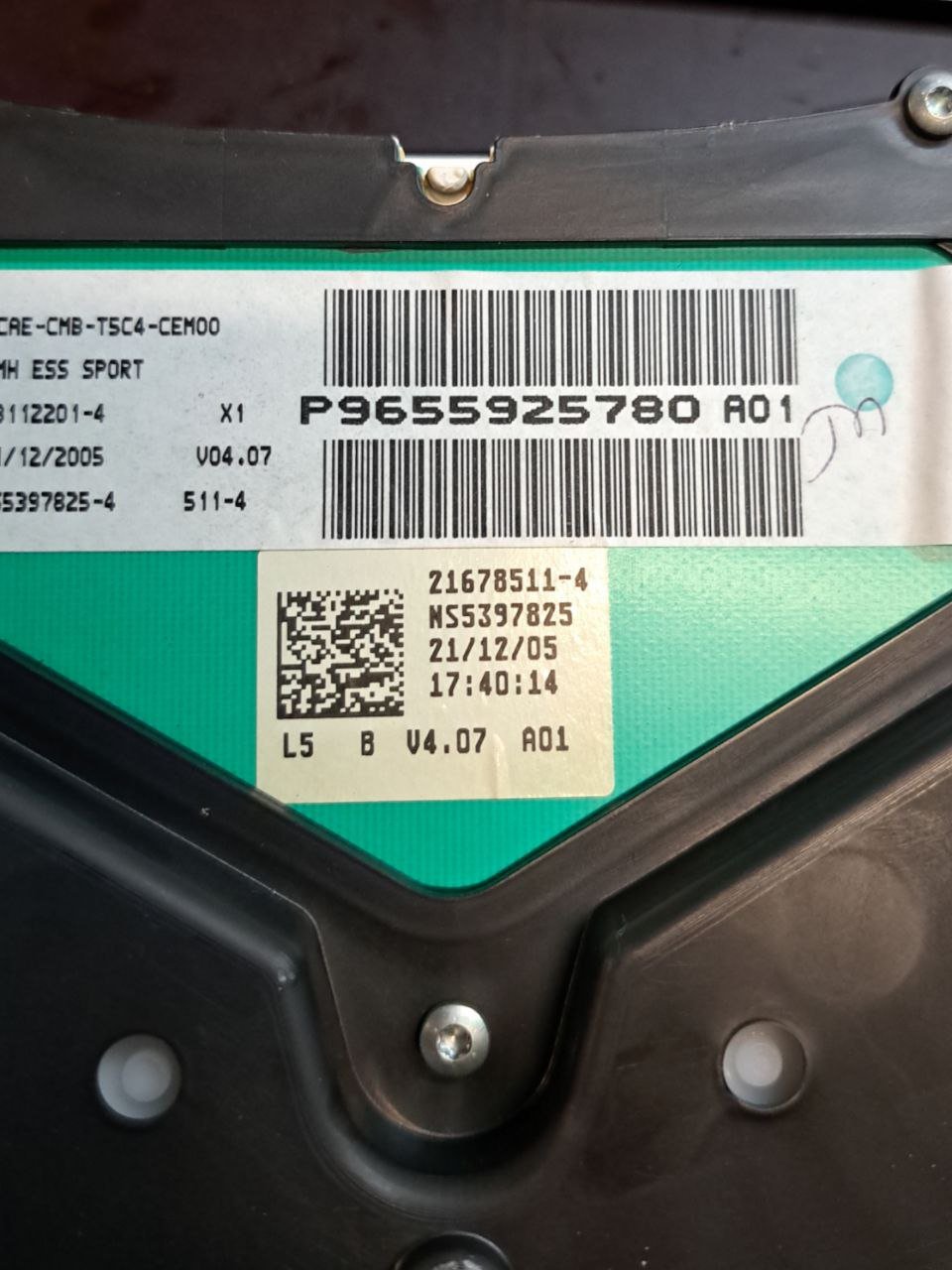 Tachimetro / Contachilometri / Quadro Strumenti Peugeot 307 2.0 Diesel (2005) COD:P9655925780 - F&P CRASH SRLS - Ricambi Usati