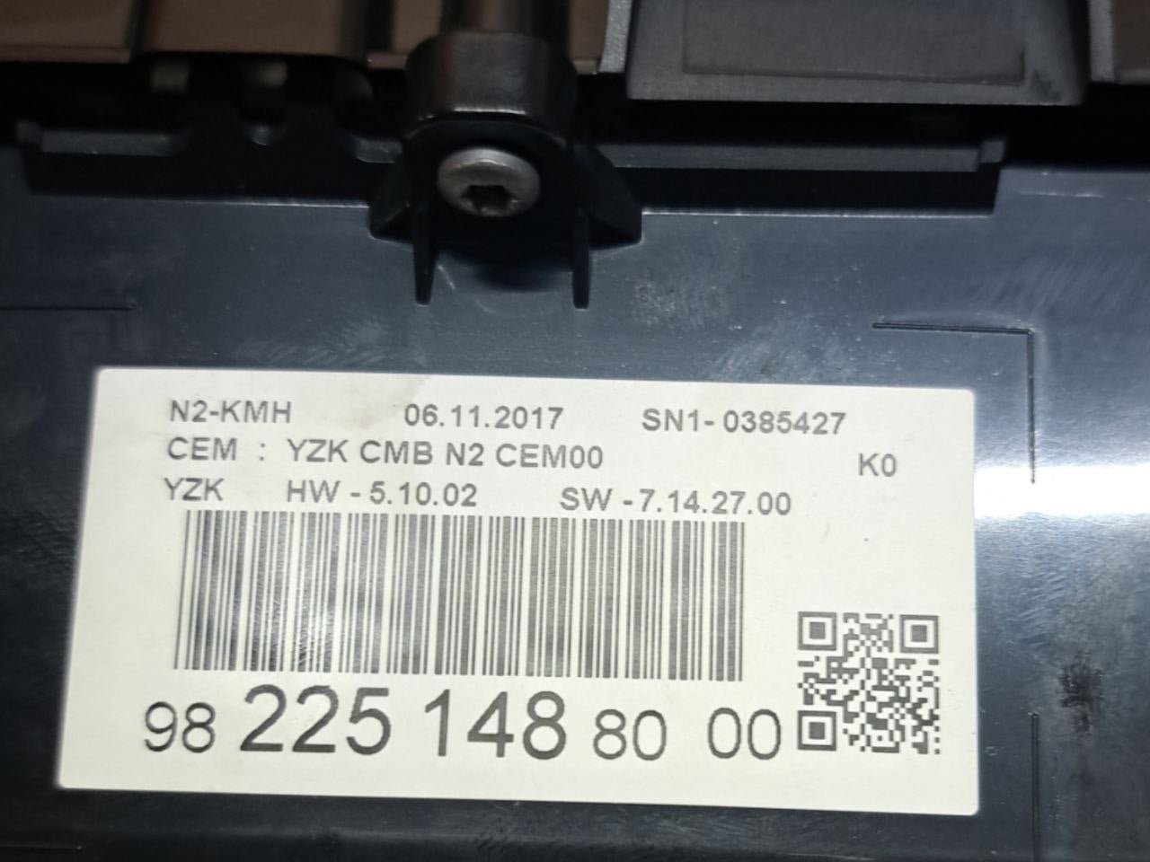 Speedometer / Odometer / Instrument Panel Peugeot Partner / Citroen Berlingo / Opel Combo 1.6 HDI (2020) COD:9822514880 - F&P CRASH SRLS - Used Parts
