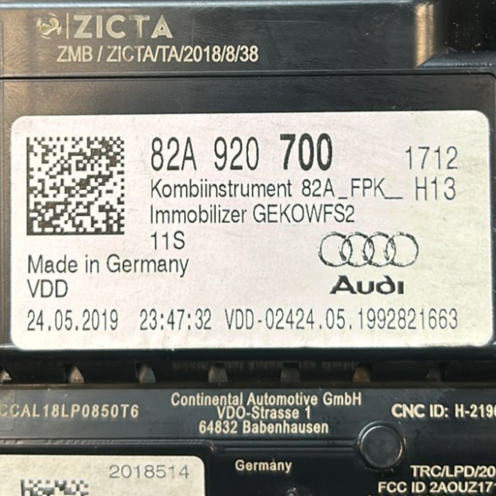 Speedometer / Odometer / Virtual Cockpit Audi A1 (GB) 1.0 Petrol cod.82A920700 (2020 > ) - F&P CRASH SRLS - Used Parts