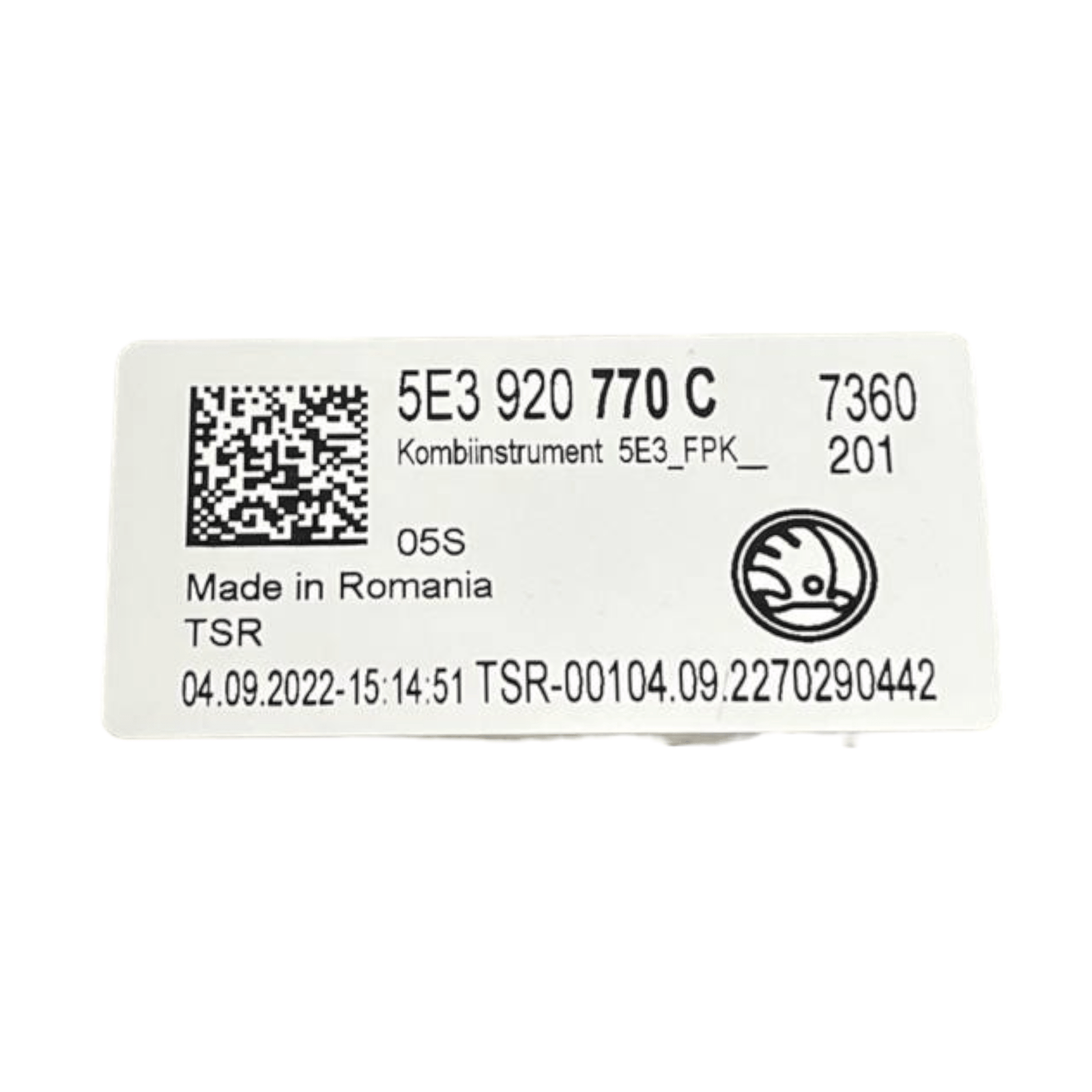 Speedometer / Odometer / Virtual Cockpit Skoda Octavia NX 2.0 diesel code 5E3920770C (2019 - >) - F&P CRASH SRLS - Used Parts